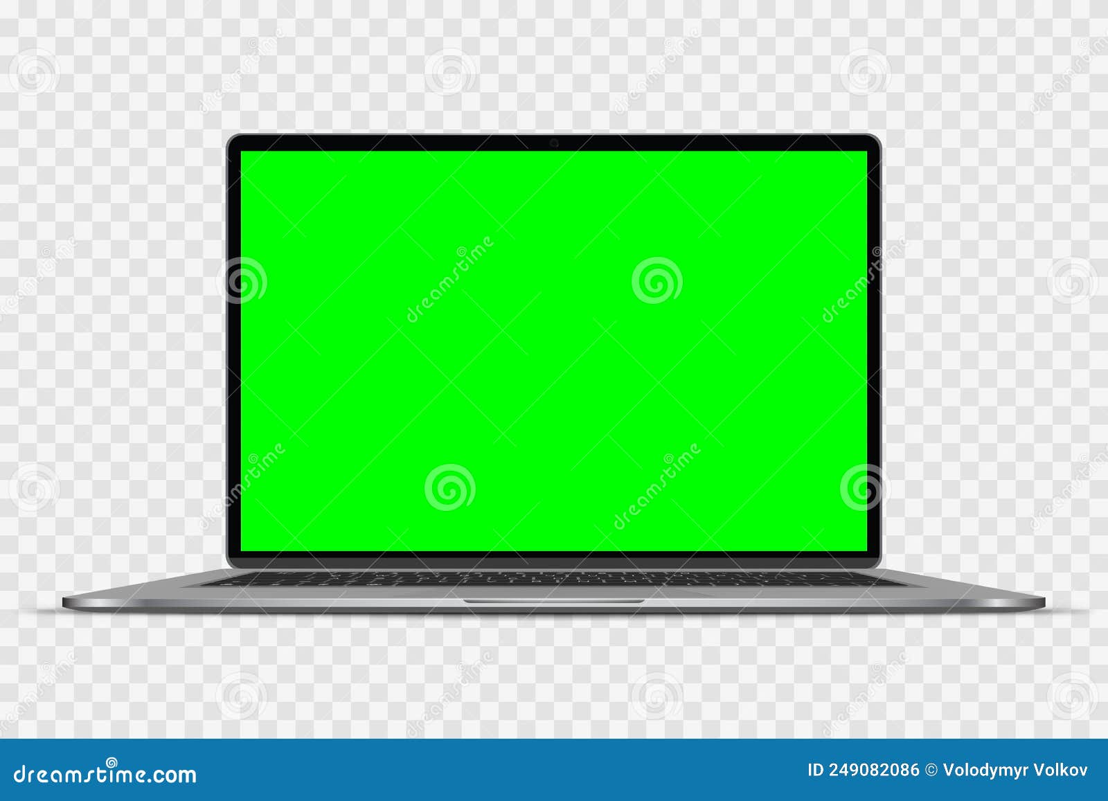 Realistic Darkgrey Notebook with Transparent Screen Isolated. New