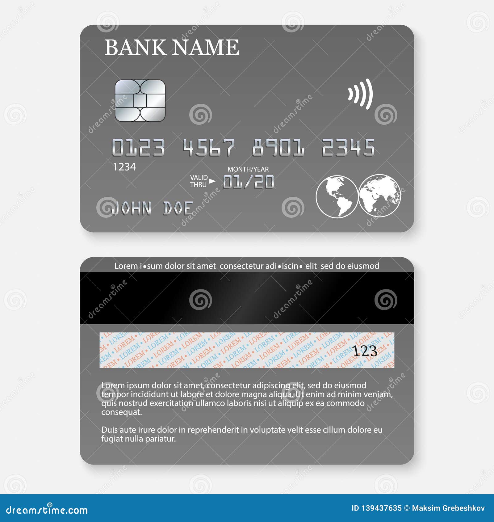 Realistic Detailed Credit Card Editorial Image - Illustration of bank ...