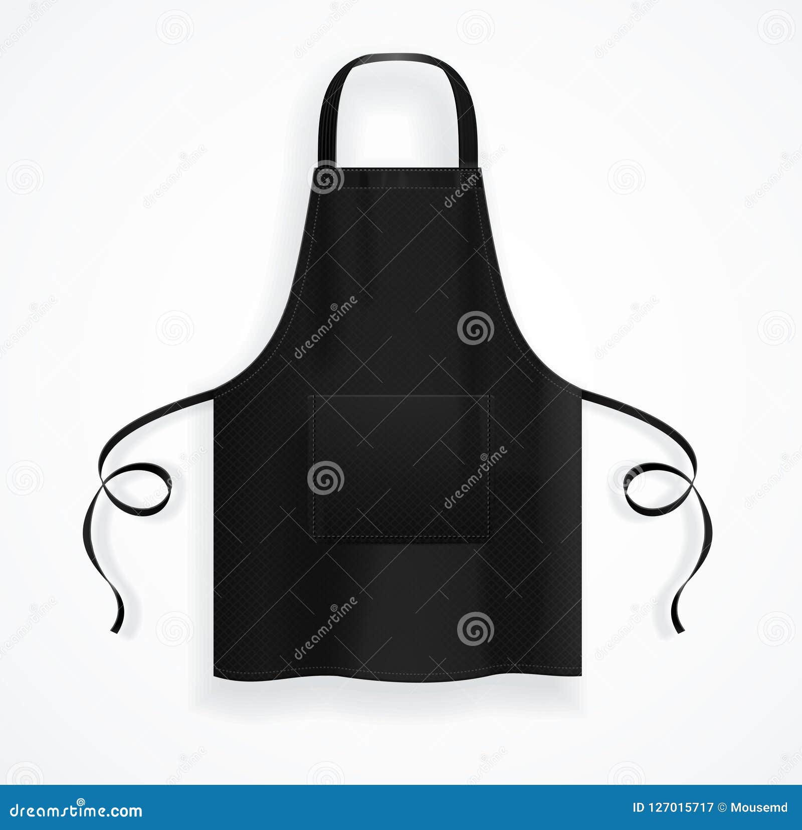 Download Realistic Detailed 3d Black Blank Kitchen Apron Template ...