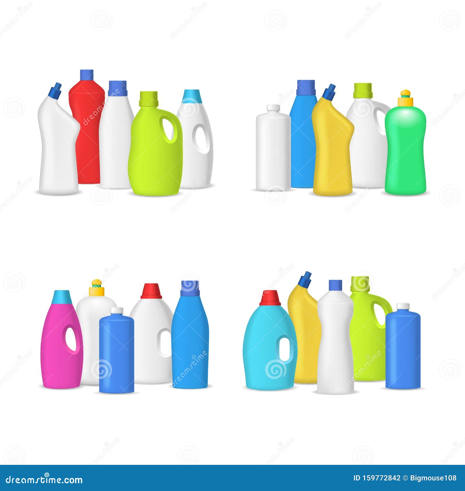 Download Realistic Detailed 3d Blank Detergent Bottles Template ...
