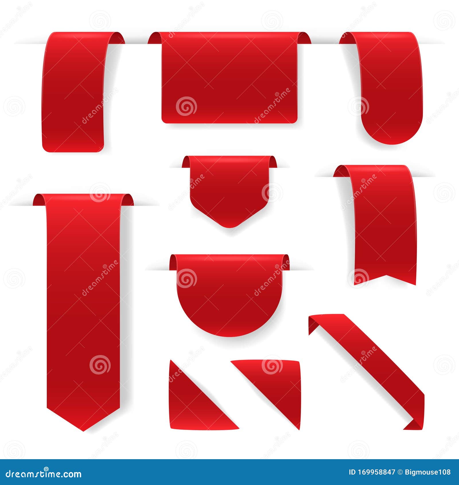 Download Realistic Detailed 3d Blank Red Silk Labels Template ...