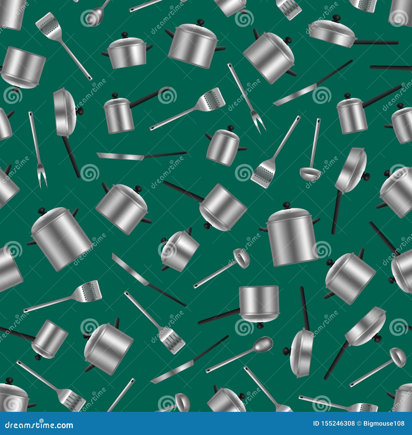 Download Realistic Detailed 3d Kitchen Utensils Seamless Pattern ...