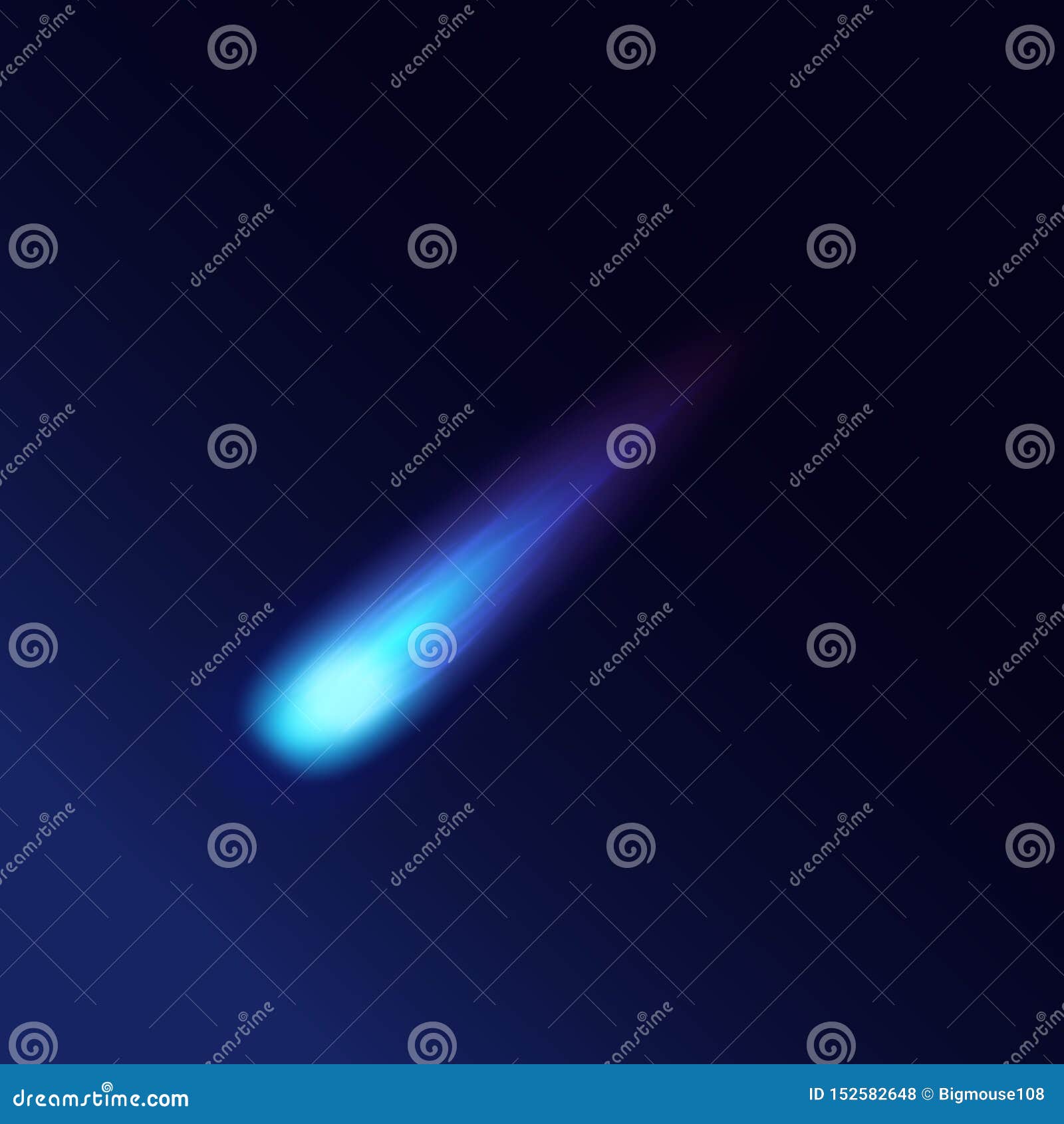realistic detailed 3d meteorites comet vivid light effect. 