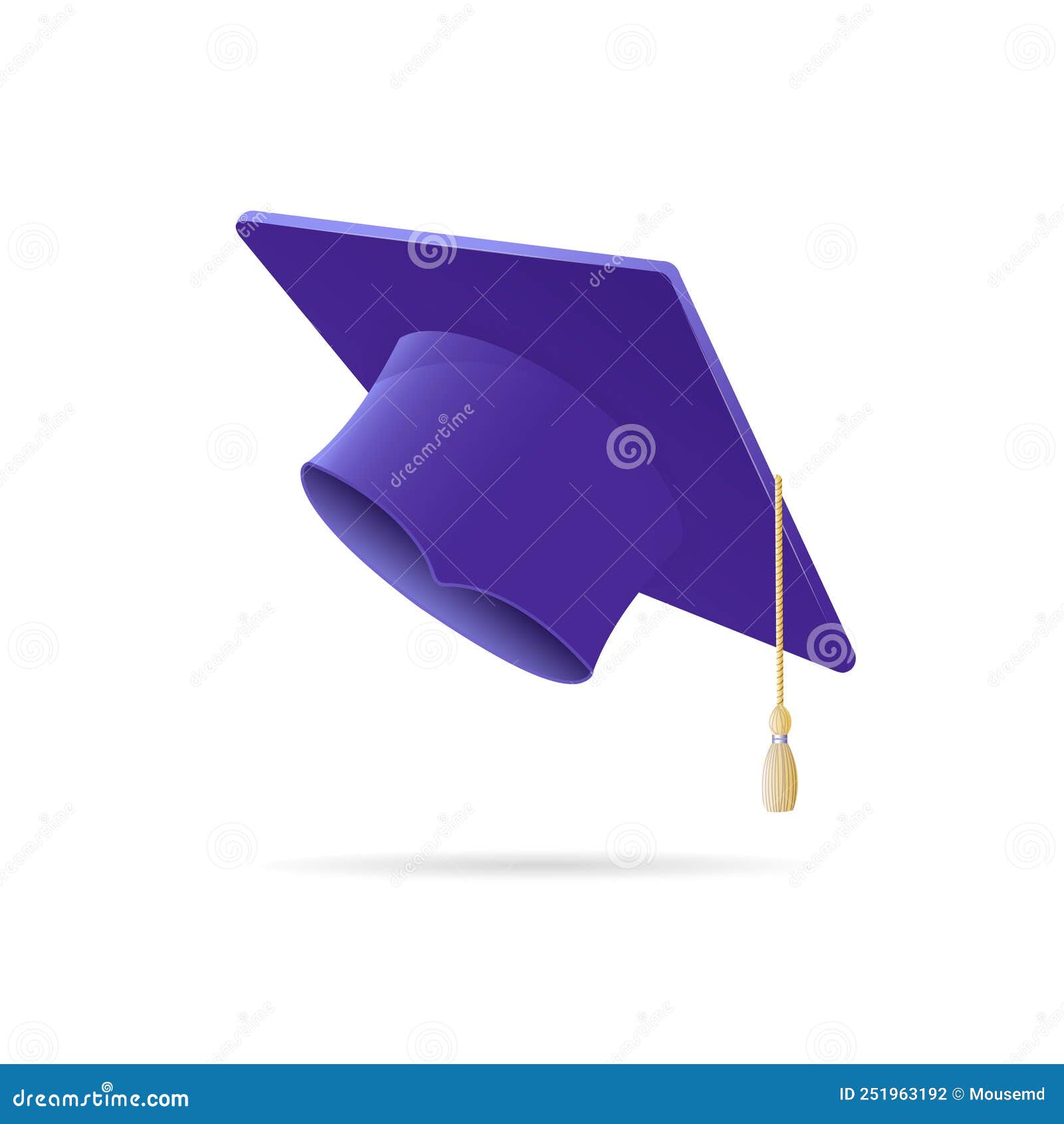 Realistic Detailed 3d Purple Student Hat. Vector Stock Vector ...