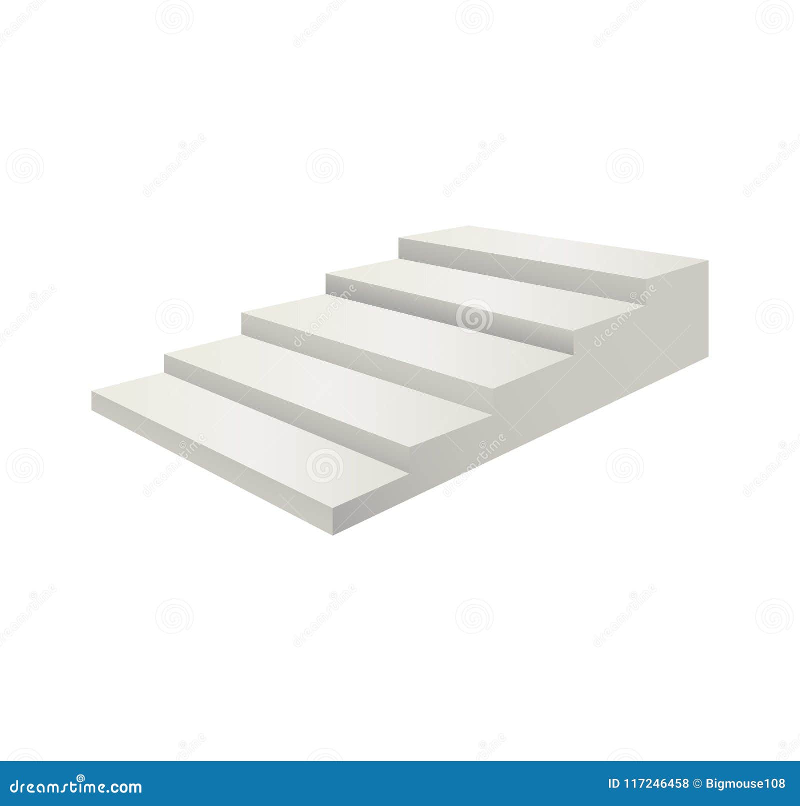 Realistic Detailed 3d Template Blank White Stair Ladder. Vector Stock Realistic Detailed 3d Template Blank White Stair Ladder. Vector Stock
