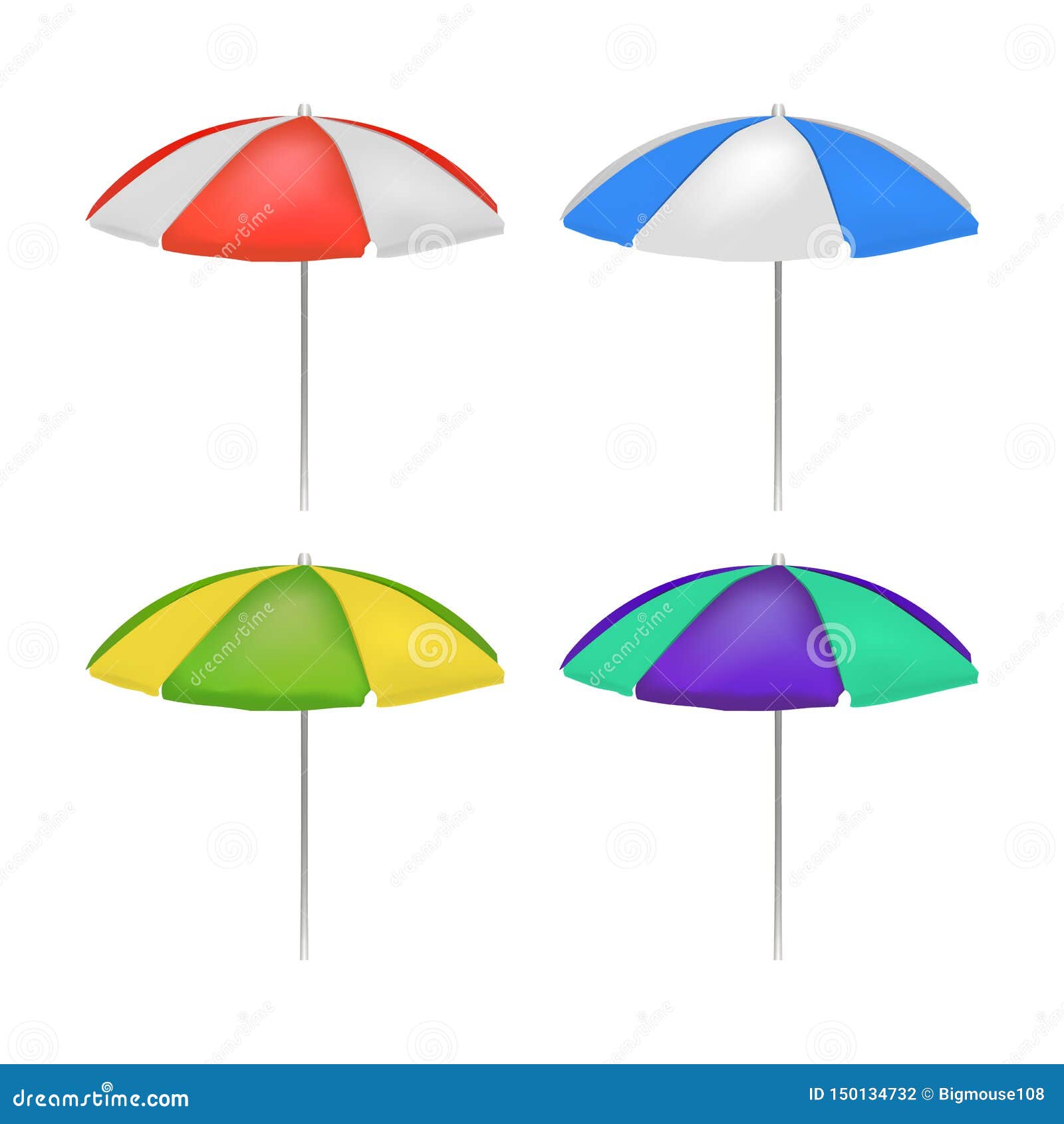 Download Realistic Detailed 3d Umbrella Beach Set. Vector Stock Vector - Illustration of rest, isolated ...