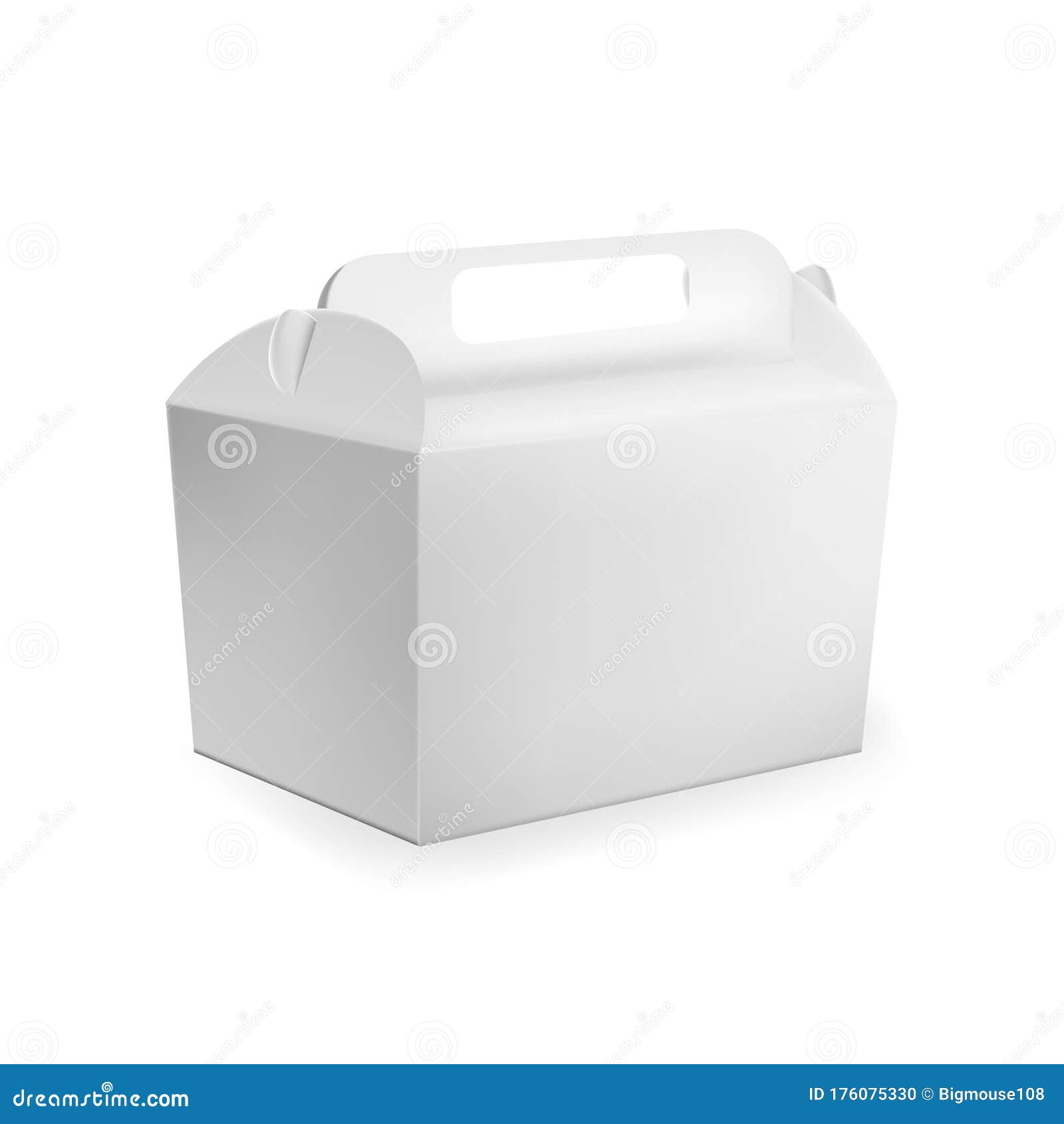 Download Realistic Detailed 3d White Blank Cardboard Fast Food Box Template Mockup. Vector Stock Vector ...