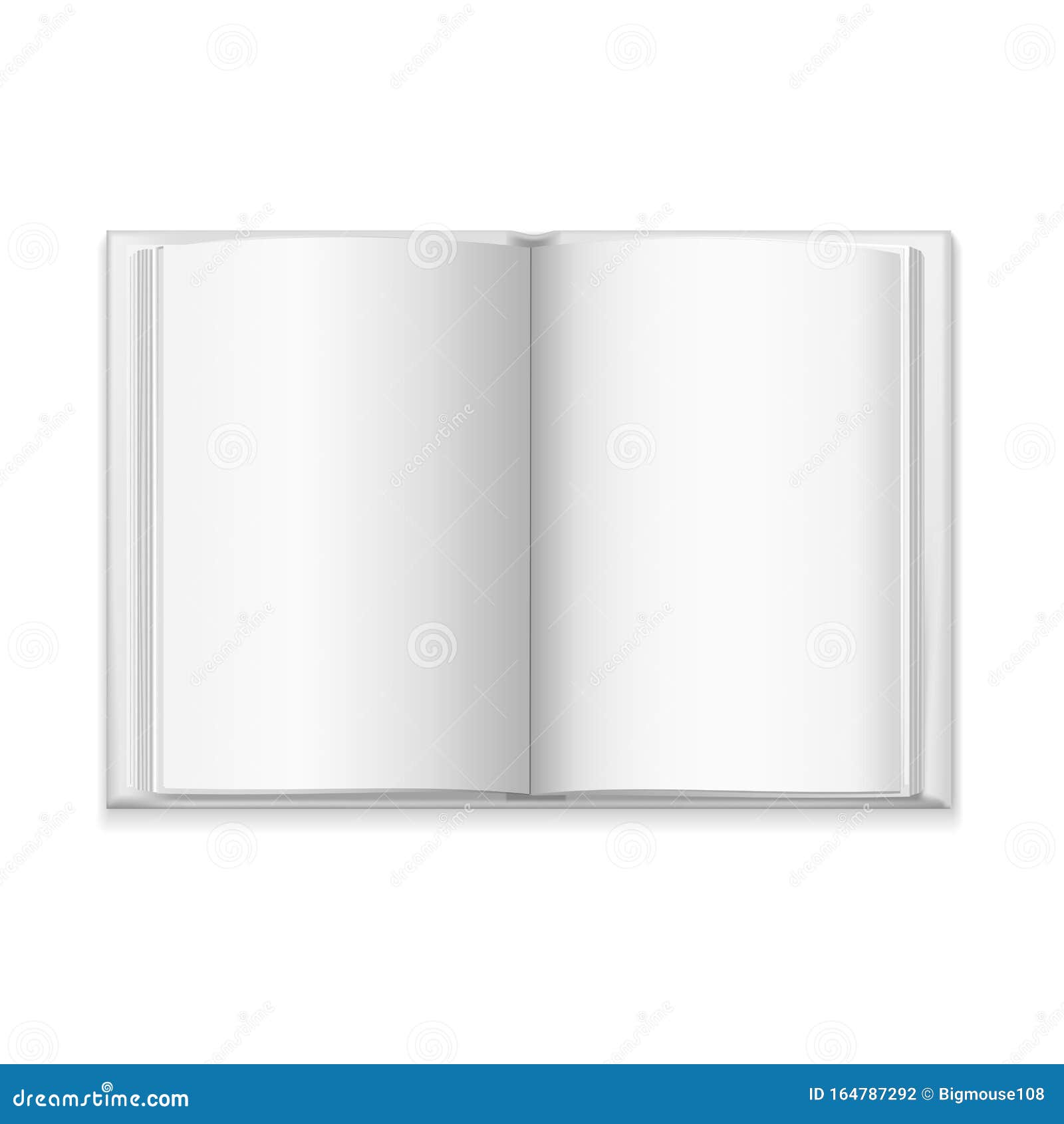 Realistic Detailed 3d White Blank Open Book Template Mockup. Vector ...