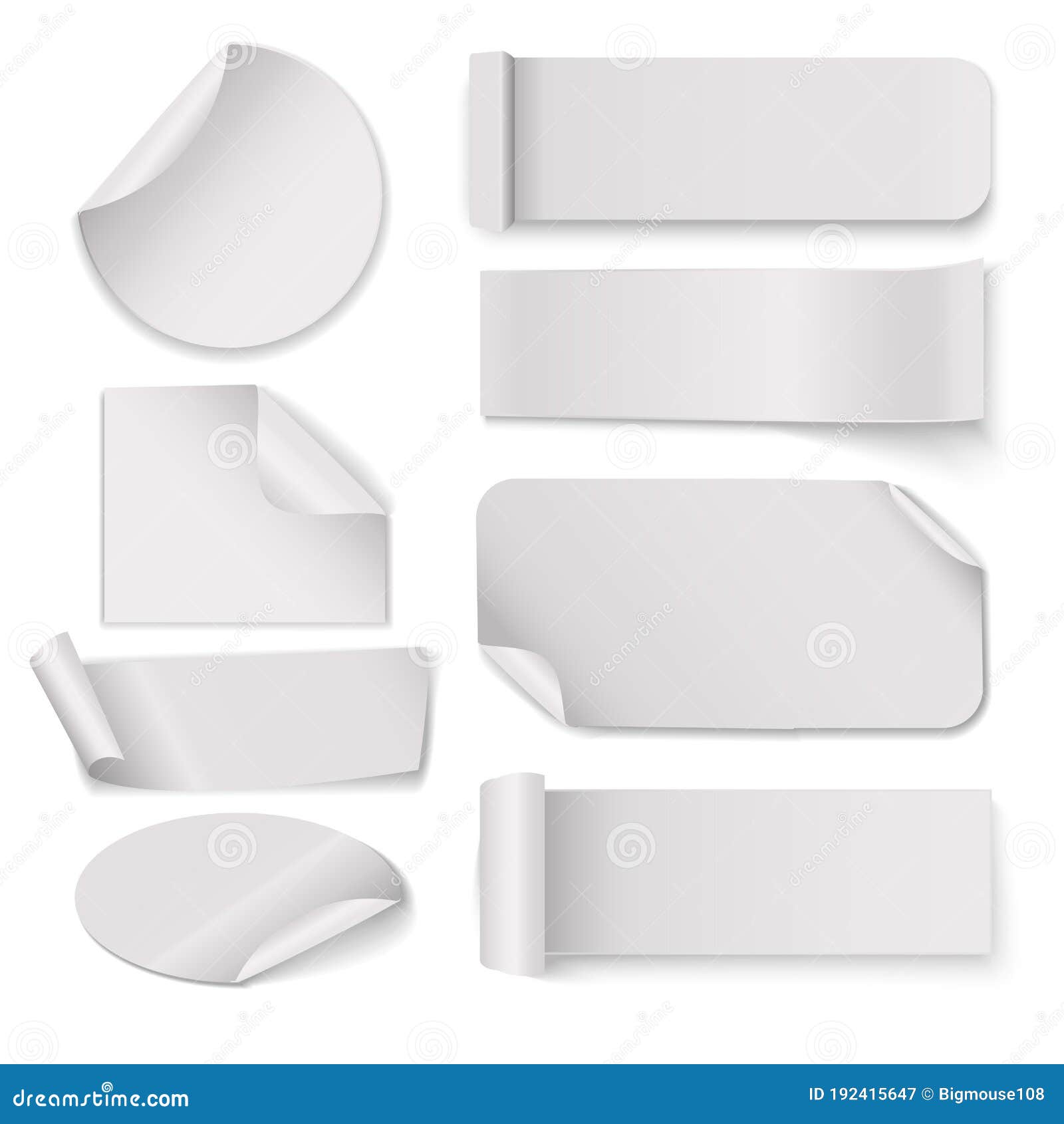 Blank Peeling Circle Stickers Vector Illustration