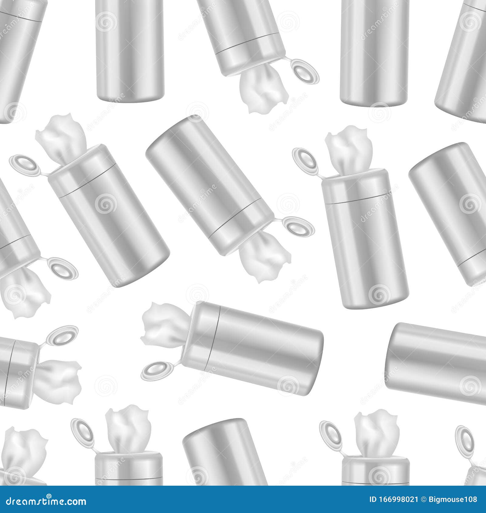 Download Realistic Detailed 3d White Blank Wet Wipes Package Template Mockup Seamless Pattern Background ...
