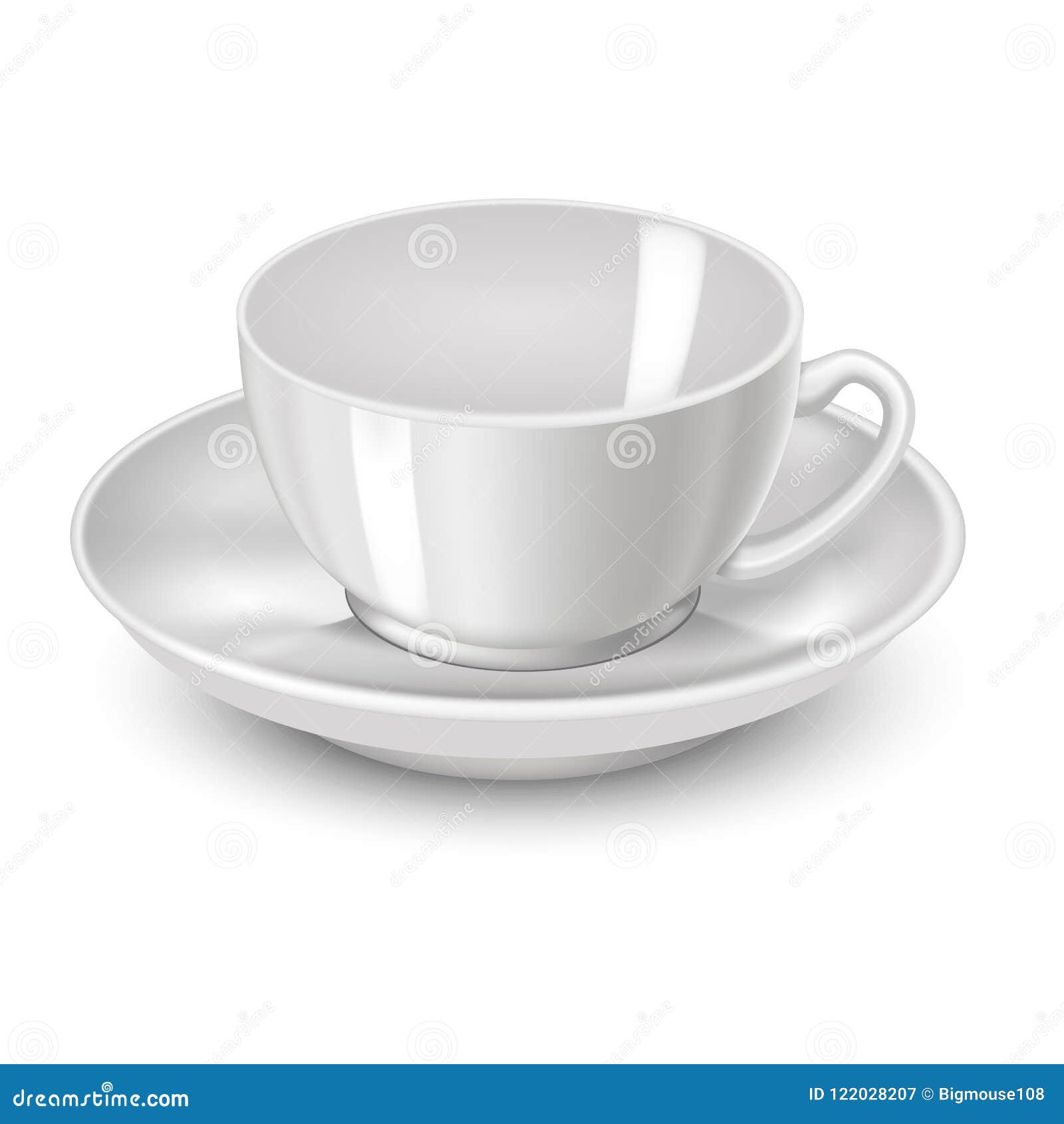 Download Realistic Detailed 3d White Tea Cup. Vector Stock Vector ...