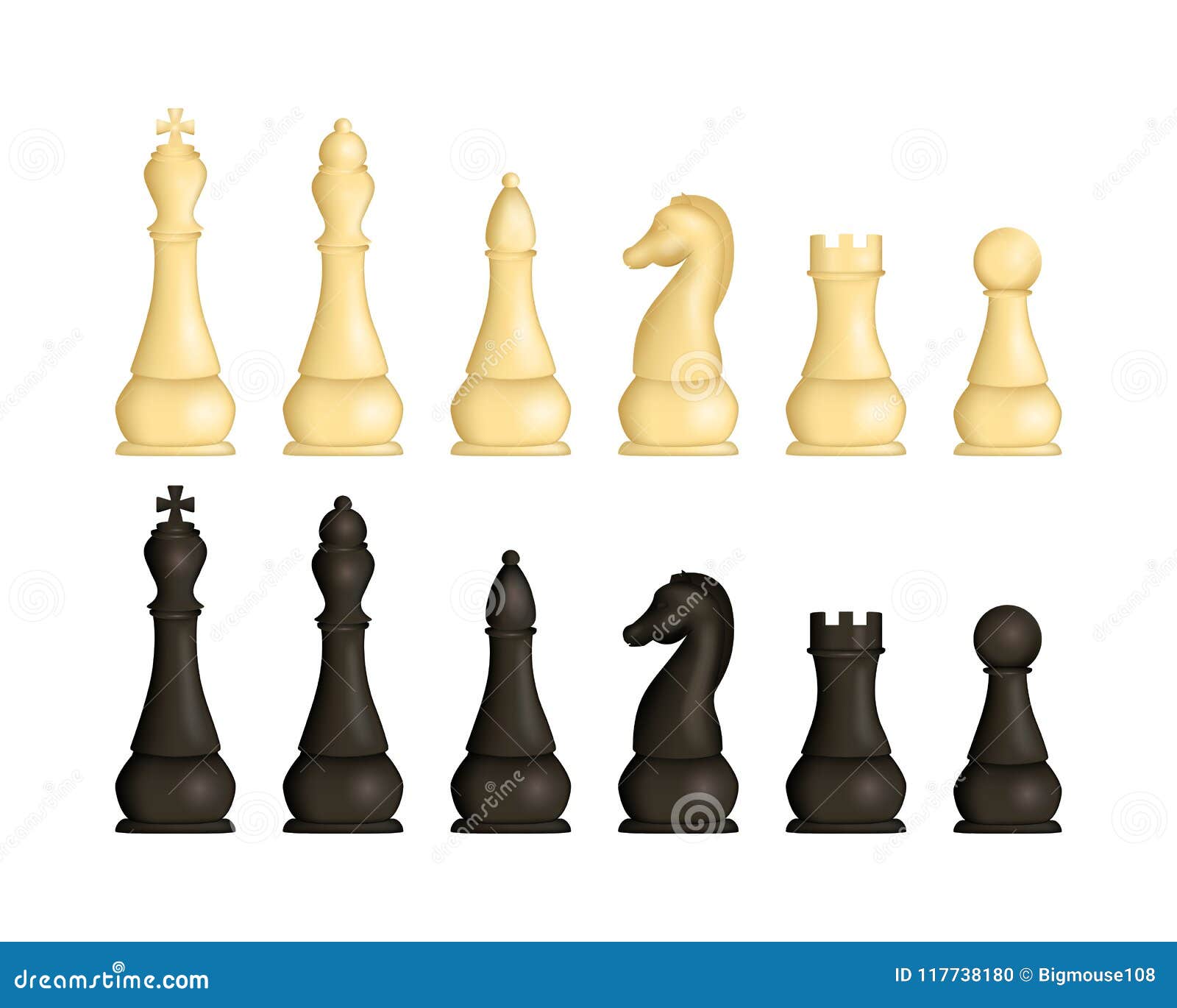 Two chess pieces - pawns made from lacquered wood Vector Image