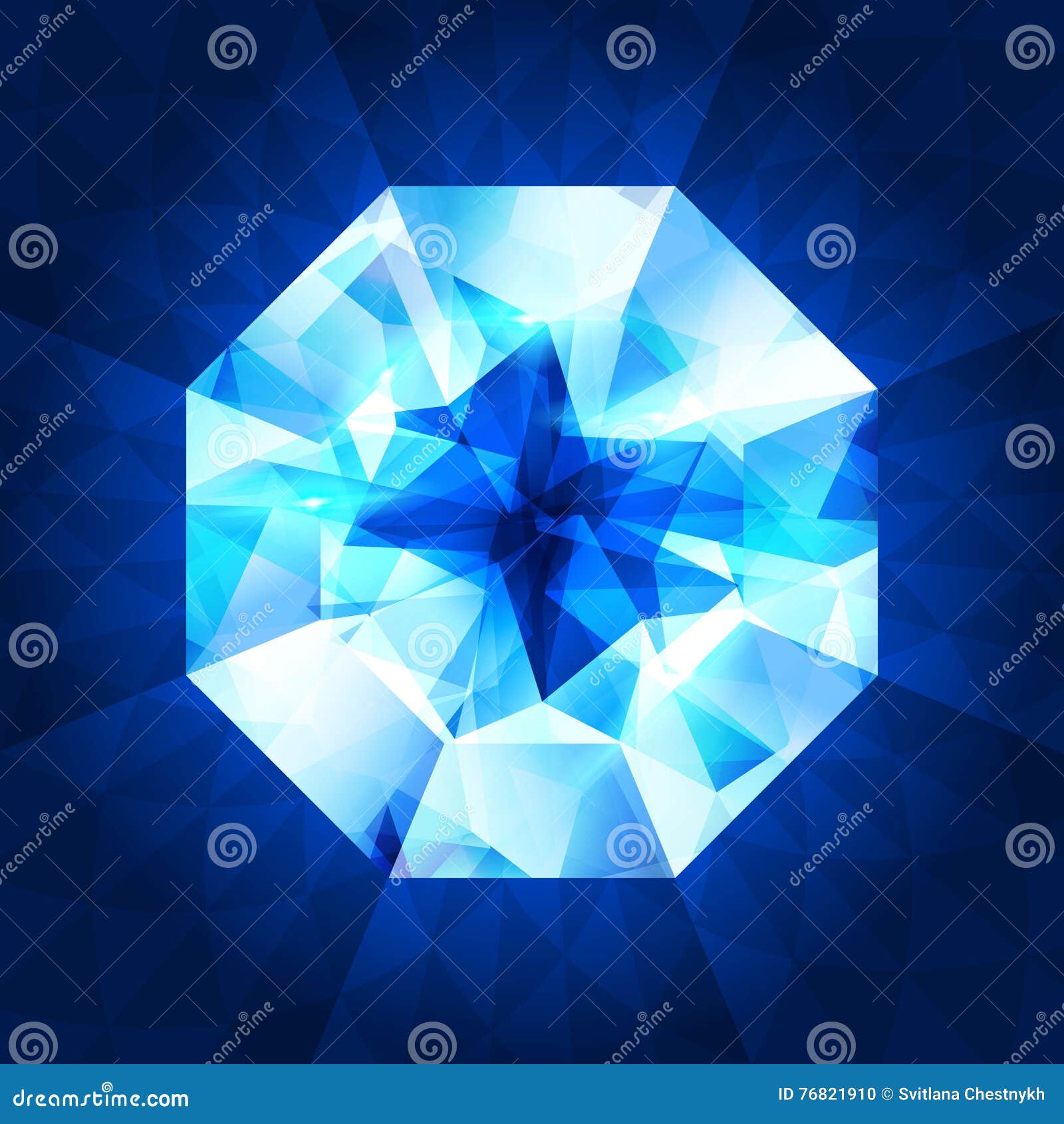 Diamond In Top View. Vector Illustration | CartoonDealer.com #76944510