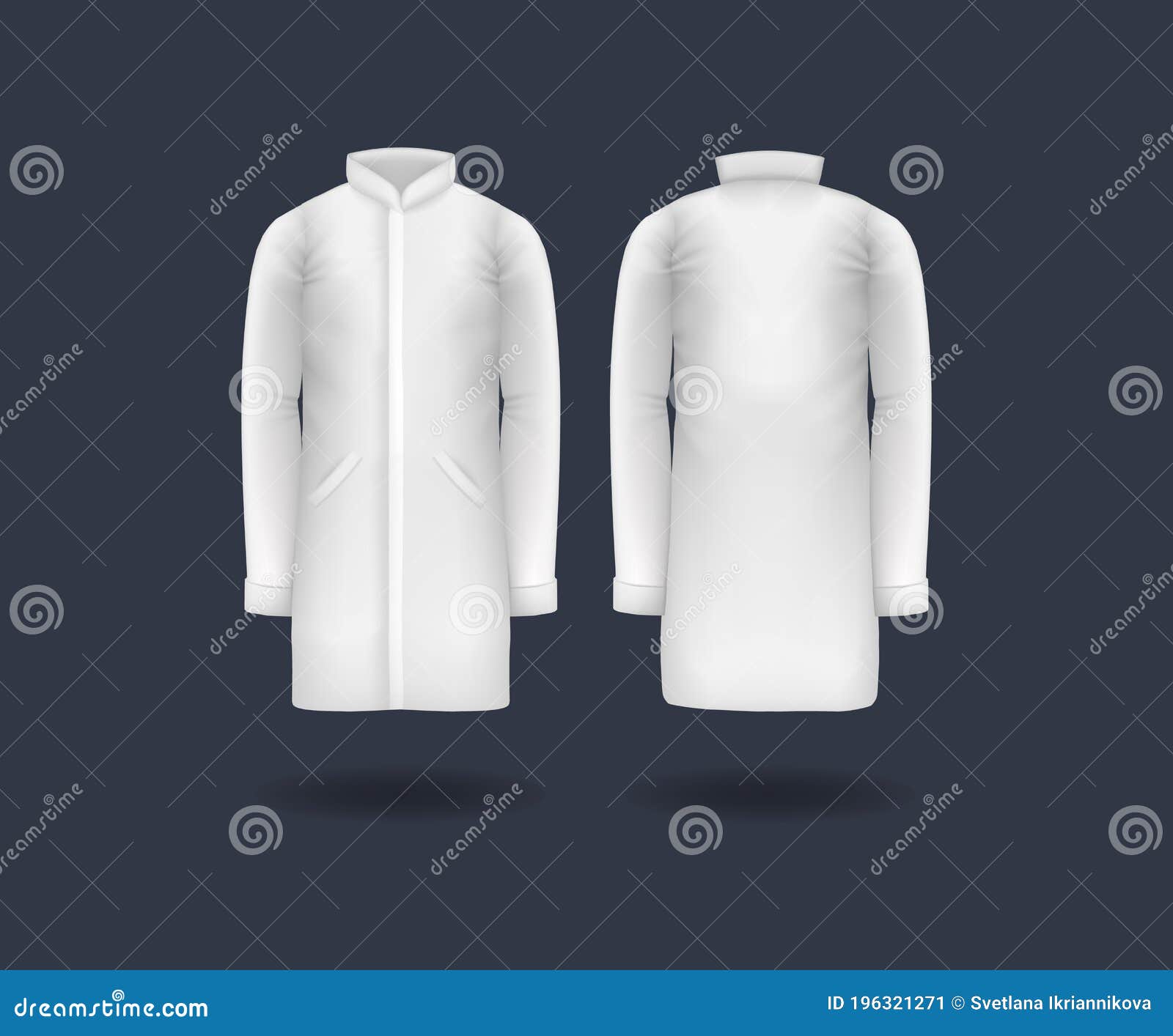 Download Realistic Doctor Coat Mock Up White Male Medical Gown Lab Uniform Doctor Medical Laboratory Clothes Hospital Professional Suit Stock Vector Illustration Of Male Clothing 196321271