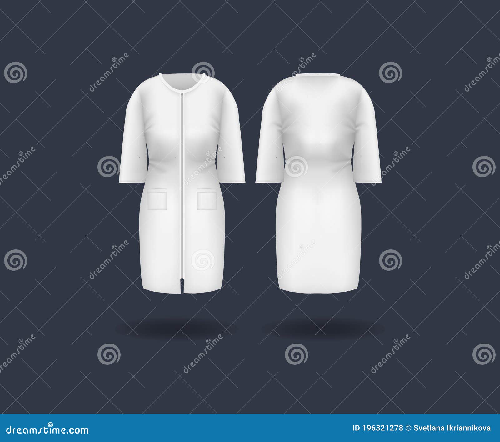Download Realistic Doctor Coat Mock Up. Women`s Medical Gown, Lab Uniform, Doctor Medical Laboratory ...