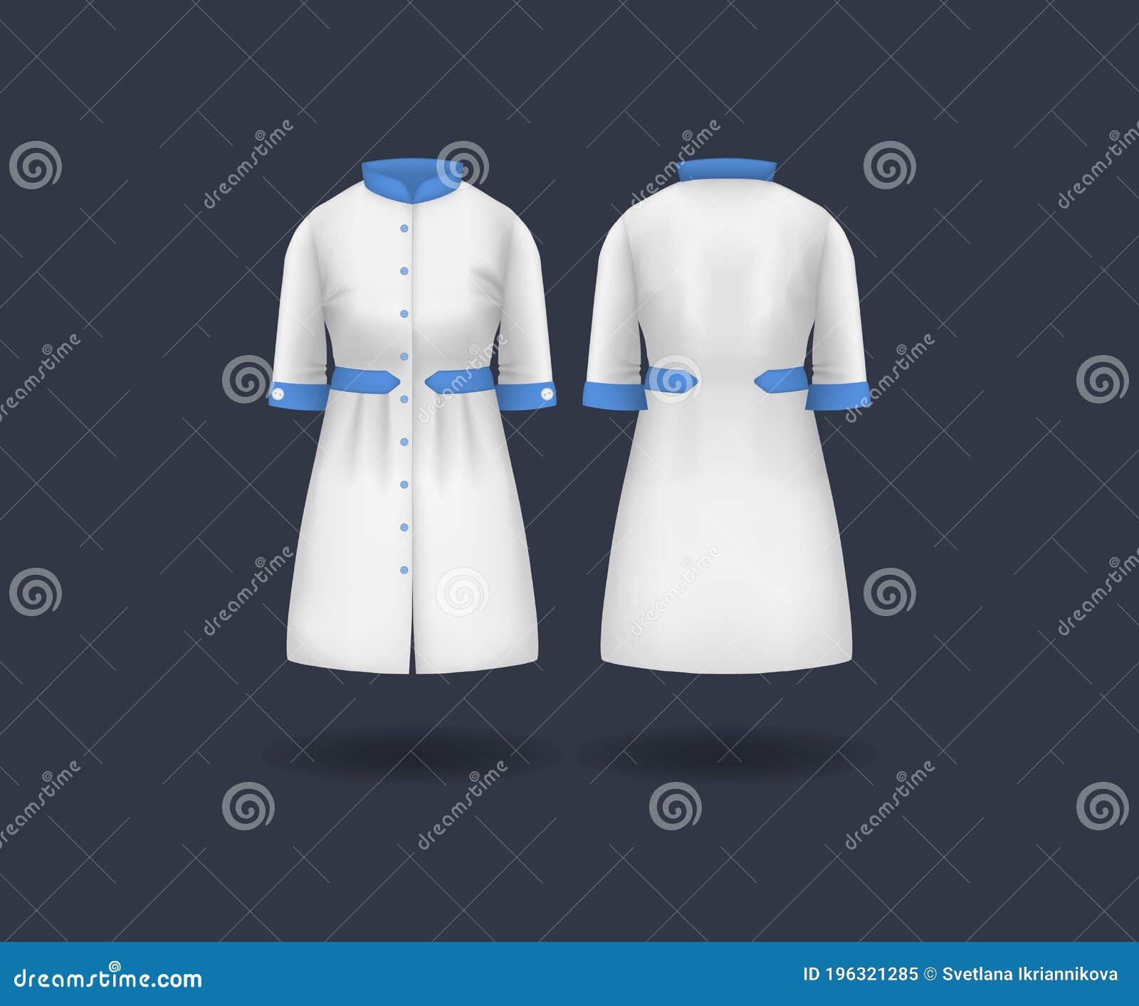 Download Realistic Doctor Coat Mock Up. Women`s Medical Gown, Lab Uniform, Doctor Medical Laboratory ...
