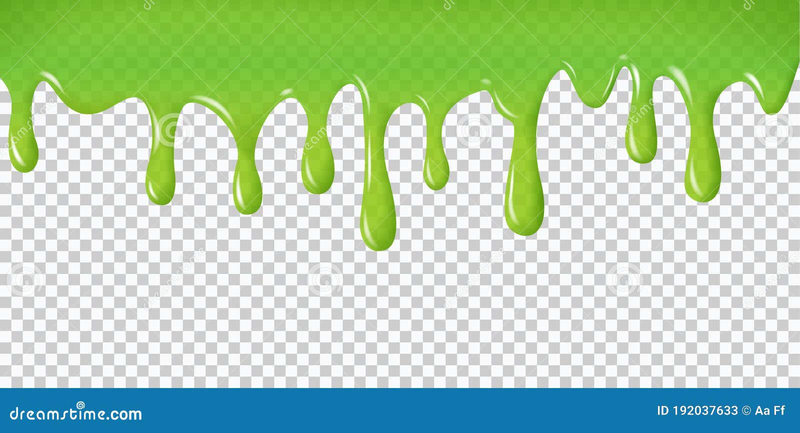 Realistic Dripping Slime. Seamless Green Stain Of Drippings Poison
