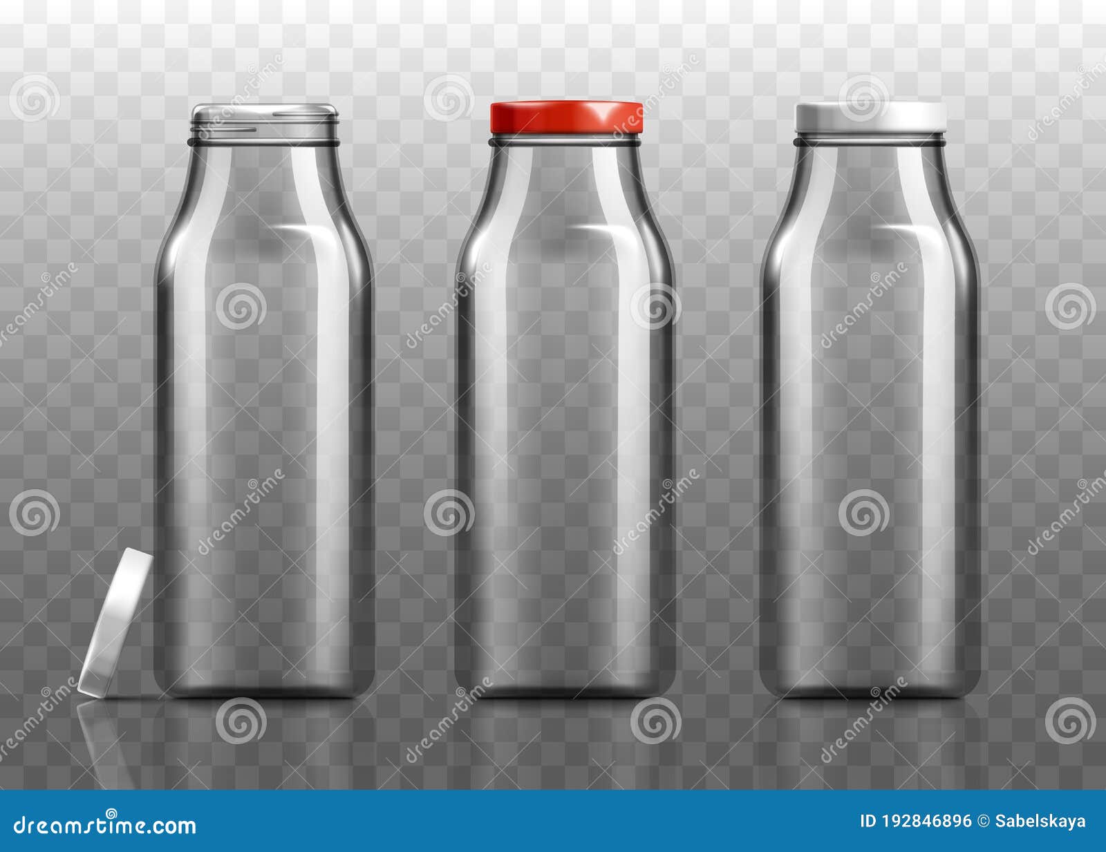 Download Realistic Empty Milk Bottle Mockup Set Isolated On Transparent Background Stock Vector Illustration Of Design Icon 192846896