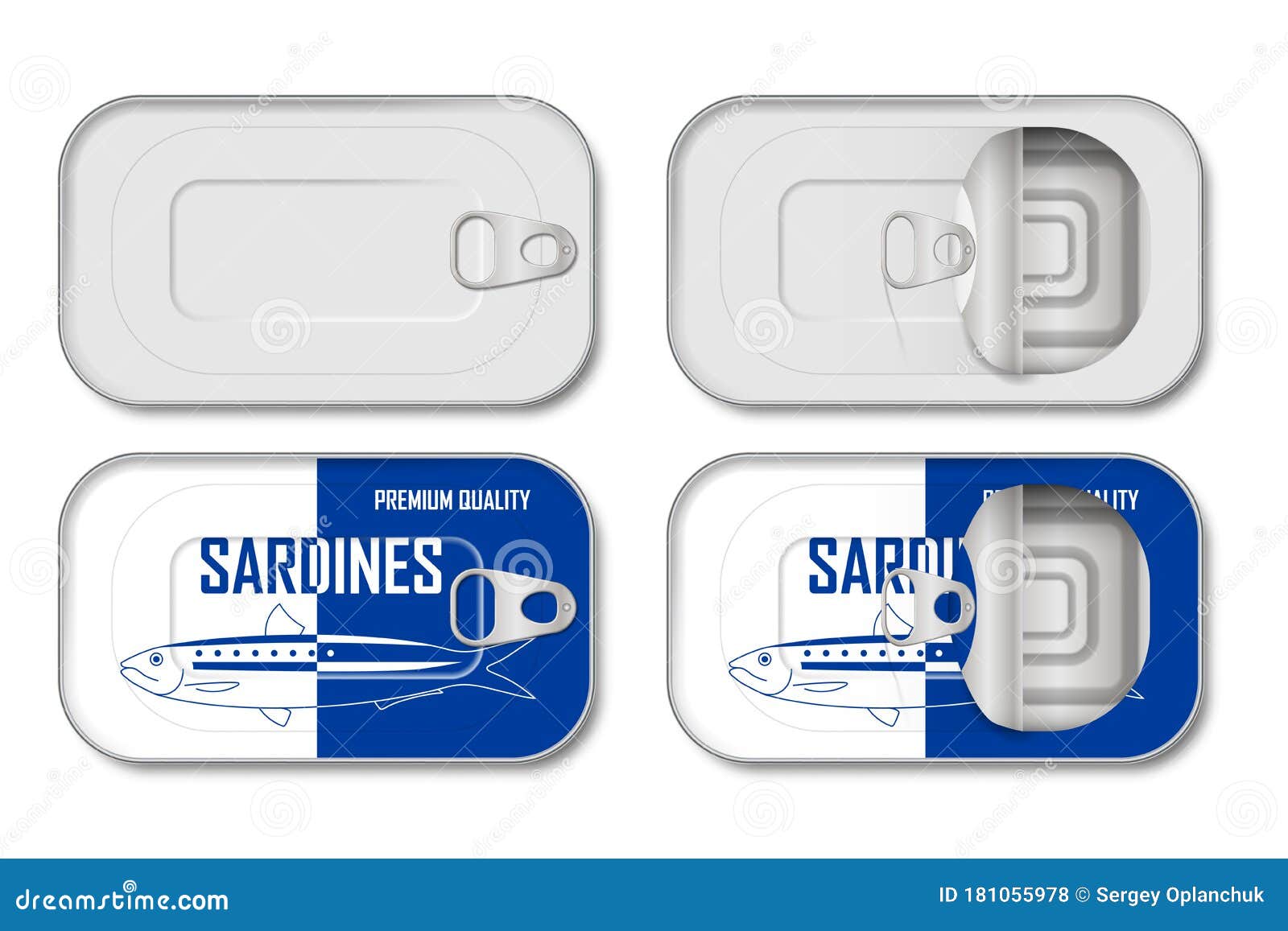 Download Realistic Empty Tin Can With Label And Without. Sardine ...