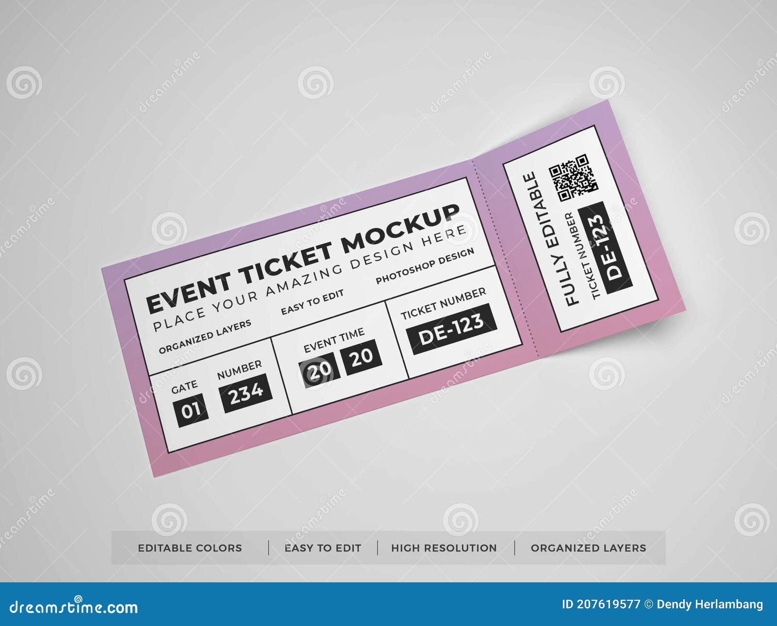 Realistic Event Ticket Mockup Scene Stock Illustration Illustration Of Coupon Film 207619577
