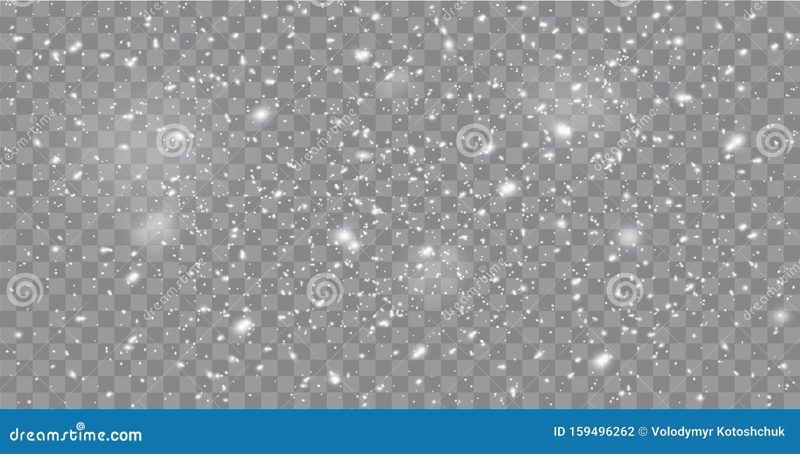 realistic falling snow or snowflakes.  on transparent background - stock 