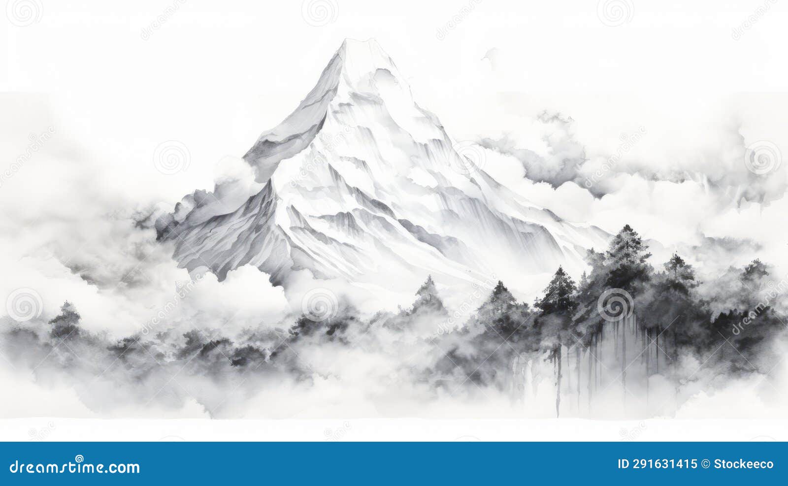 Mountain Range Line Drawing · Creative Fabrica