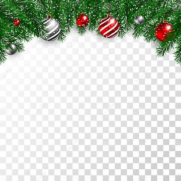 Branch Frame for Christmas Web Design. Transparent Background Stock ...