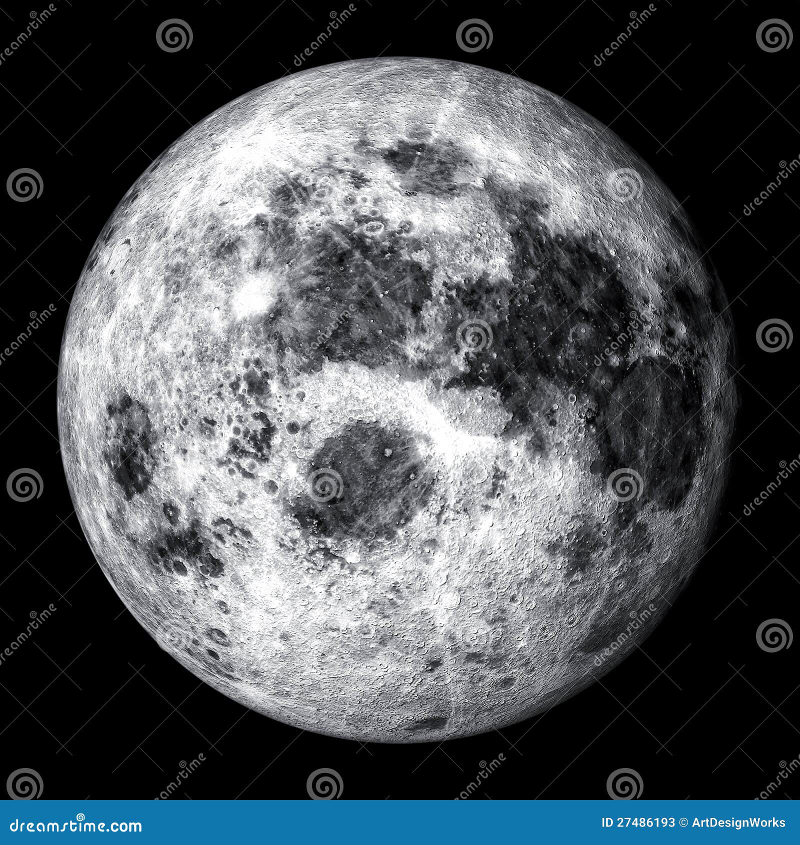 closeup of realistic full moon