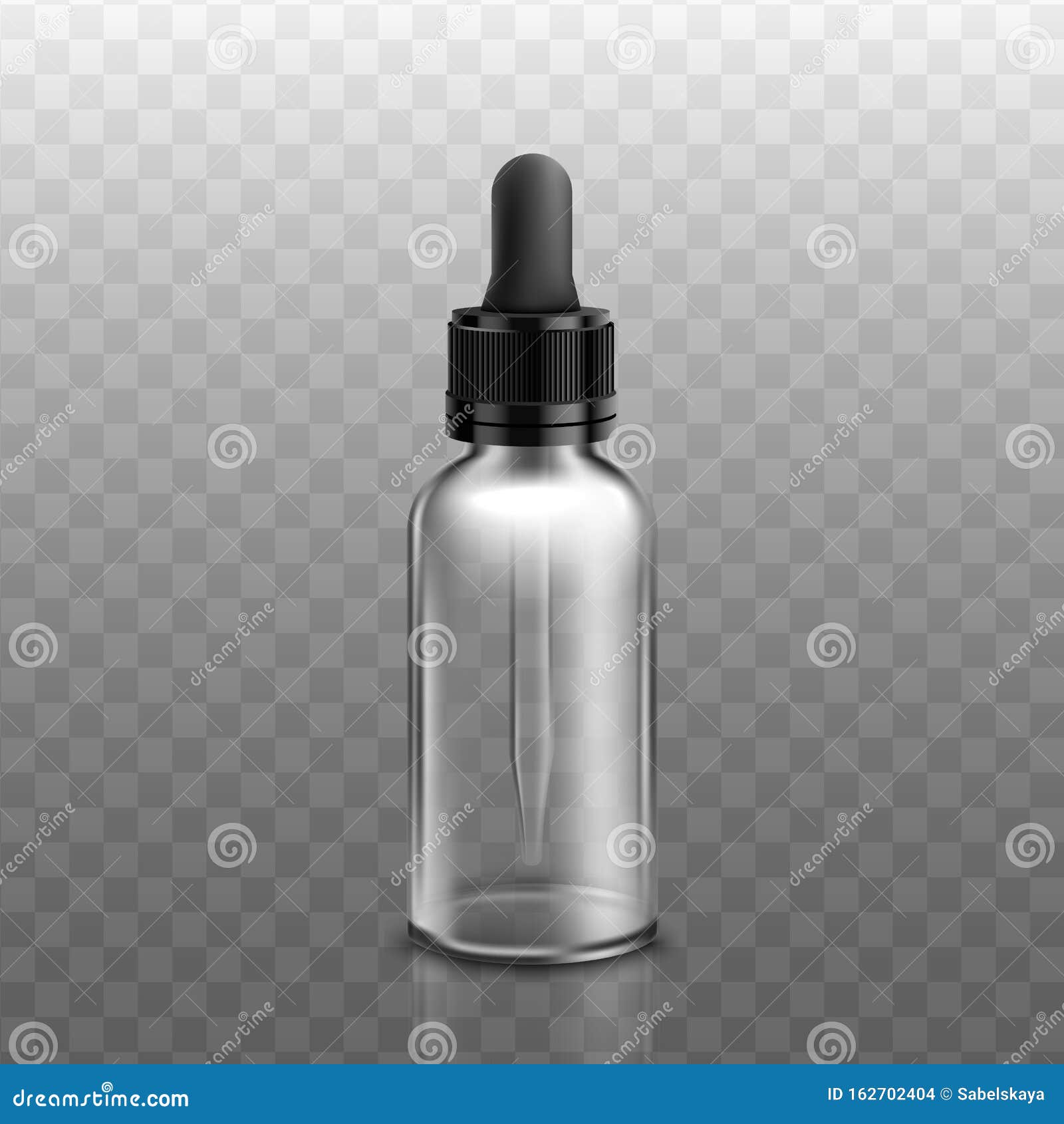 Download Realistic Glass Dropper Bottle Mockup With Black Cap ...