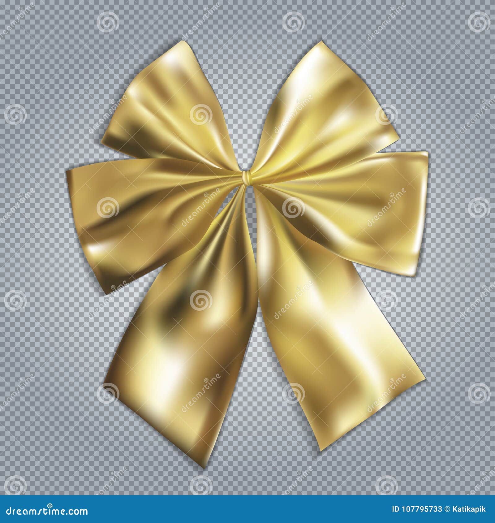 Realistic Gold Bow, Vector Illustration Stock Vector - Illustration of
