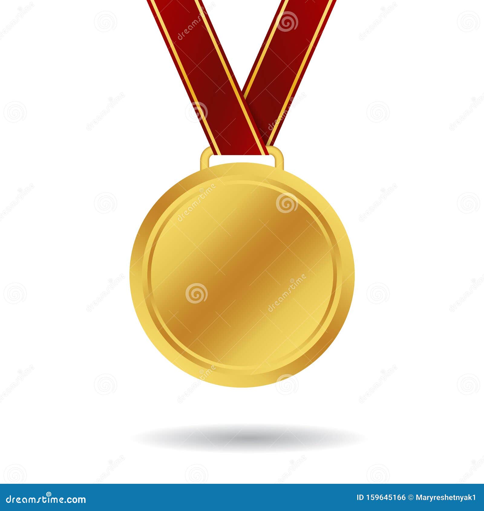 Download Realistic Gold Medal Mockup. Awarding Of The Winner With A ...