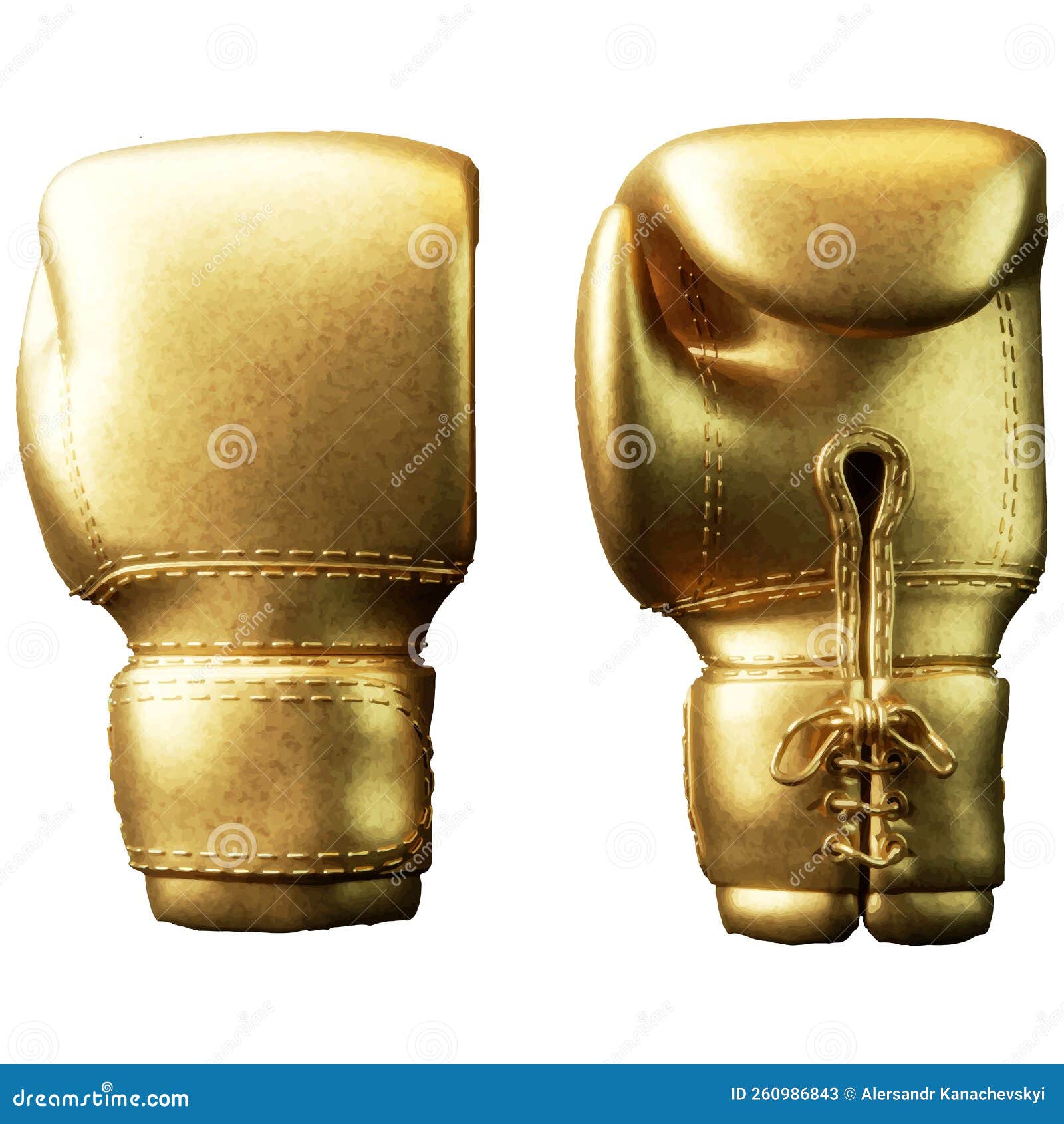 Realistic Golden Boxing Glove. Vector Illustration Stock Illustration Illustration of punch