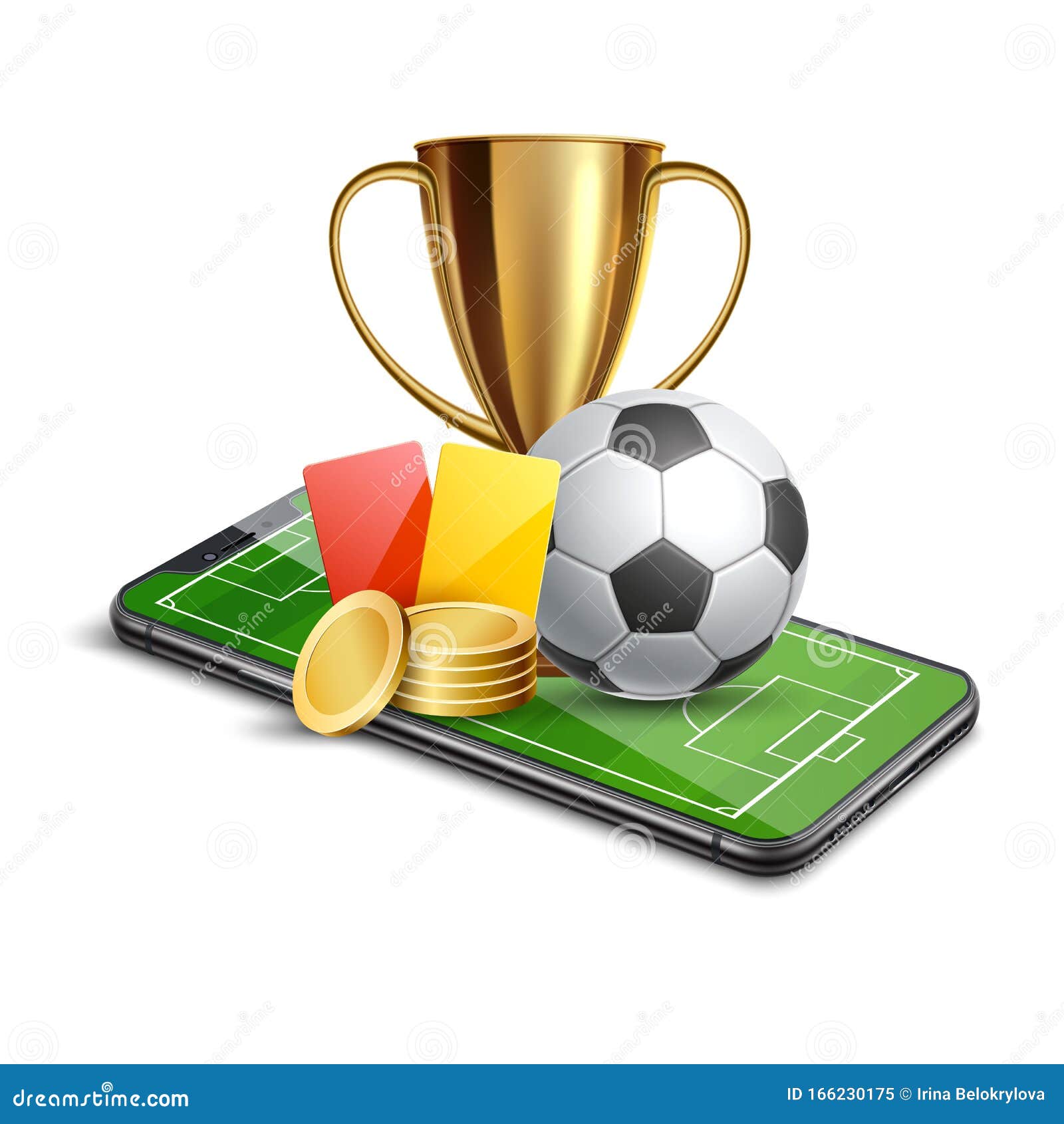 Vector 3d Golden Cup Football Card Betting Promo Stock Vector Illustration Of Digital League
