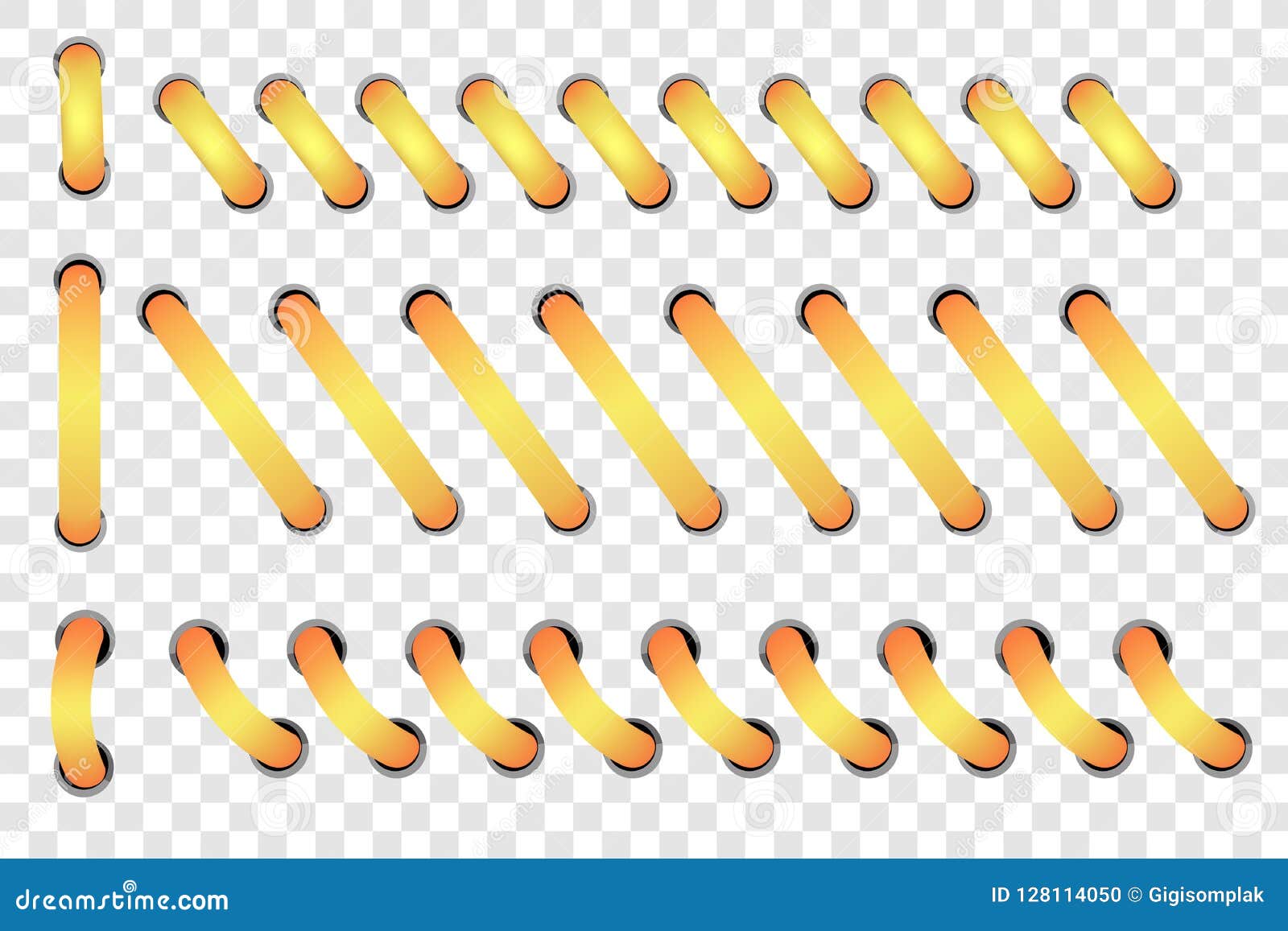 Realistic Golden Spiral Binder at Transparent Effect Background Stock