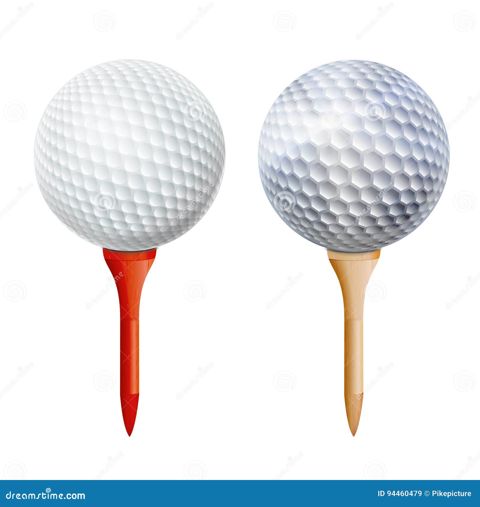 realistic golf ball on tee.   