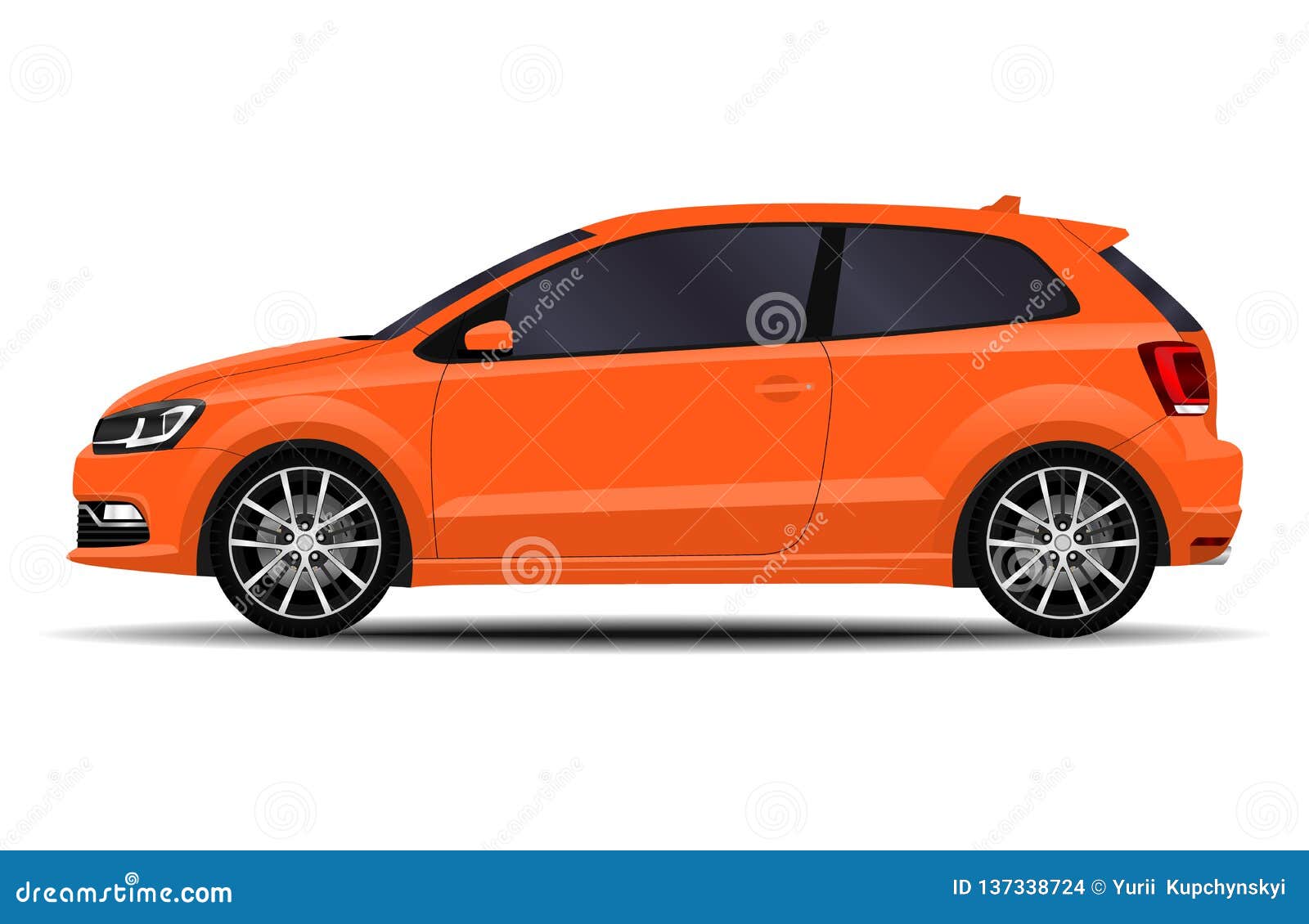 Realistic hatchback car. stock illustration. Illustration of realistic