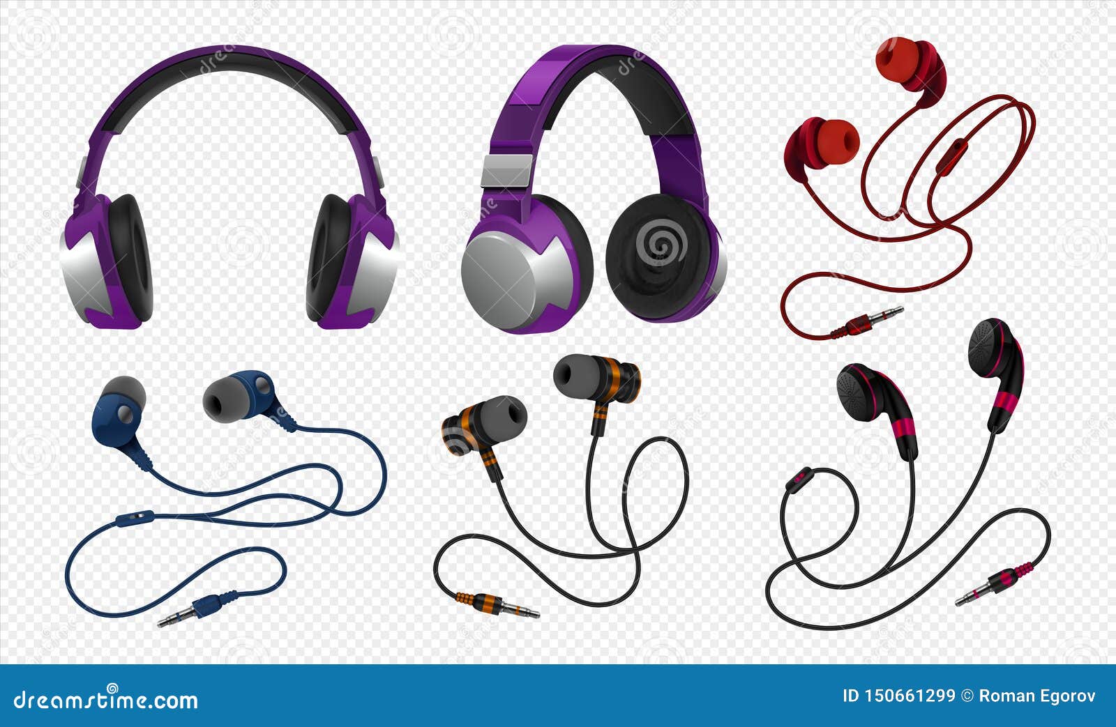 realistic headset. wireless gaming earphones with mic and and corded studio monitor headphones for music. 