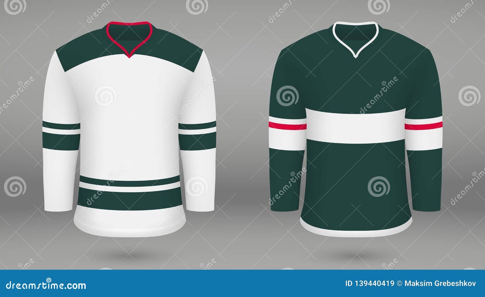 Ice Hockey Jersey Uniform Template Vector Stock Vector (Royalty