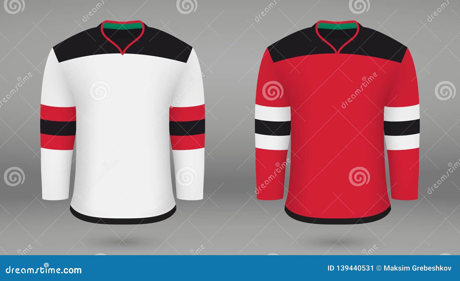 New jersey devils ice hockey team uniform colors Vector Image