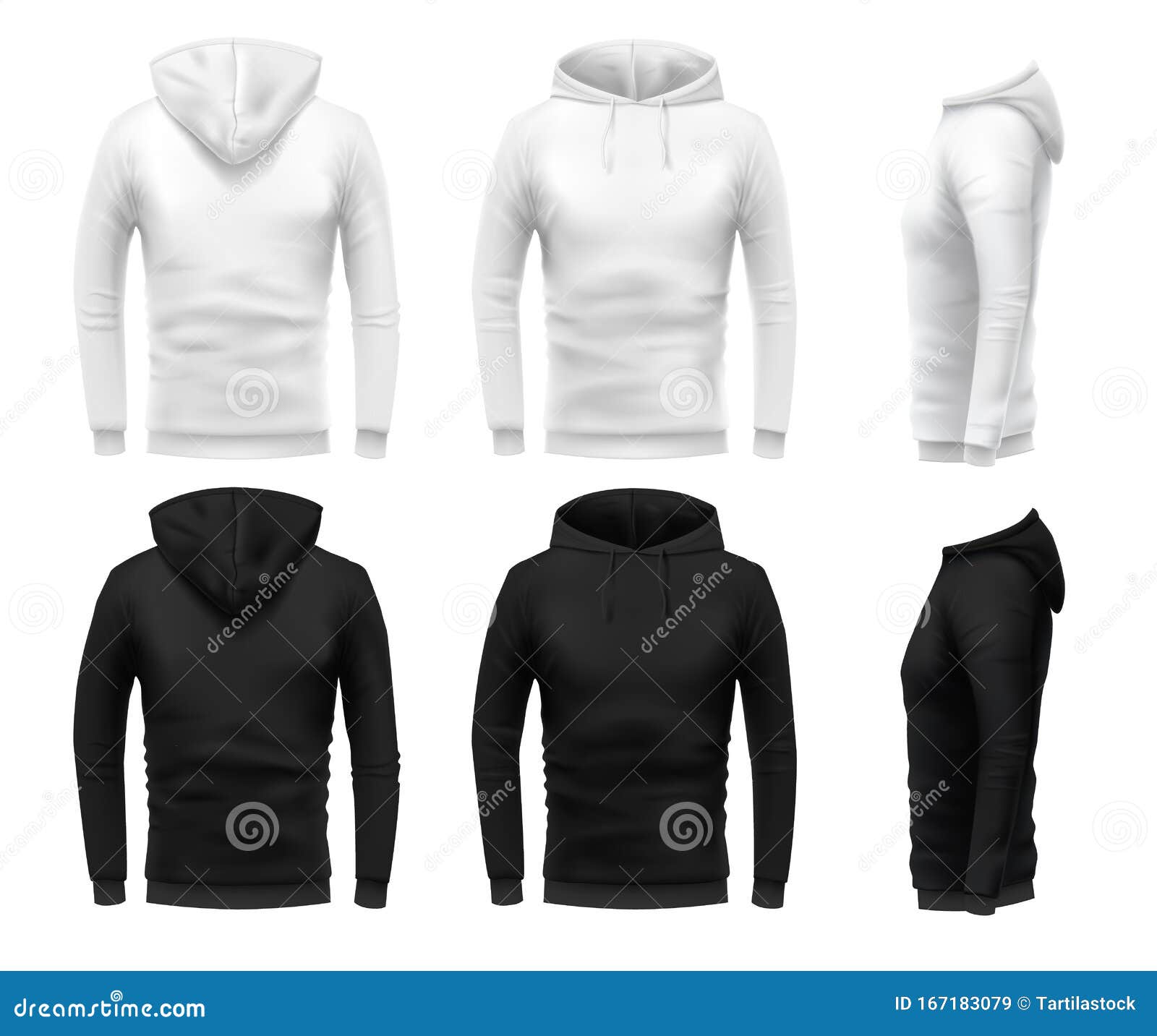 Realistic Hoodie Mockup. Black Sweatshirt, White Urban Wearing Hoodie ...