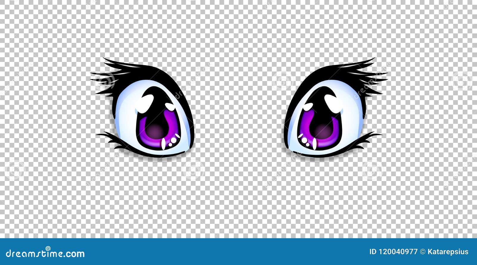 Blue Purple Anime Eyes PNG Free Download And Clipart Image For