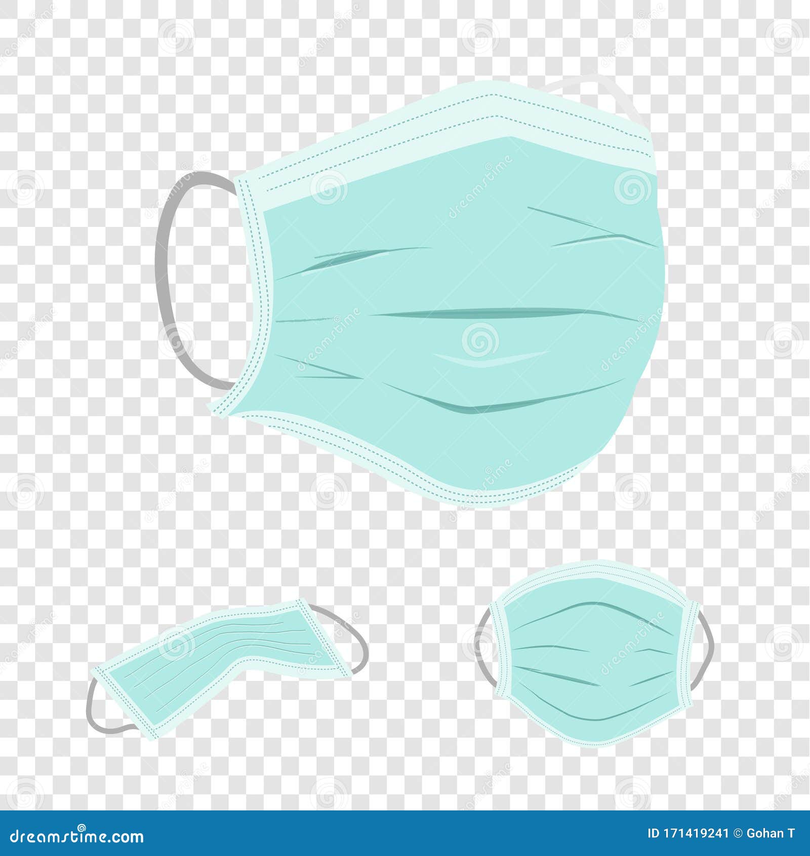 Realistic Hygienic Mask Vectors For Particulate Respirator And Coronavirus Filter On Transparency Background Stock Illustration Illustration Of Exhale Hygienic 171419241