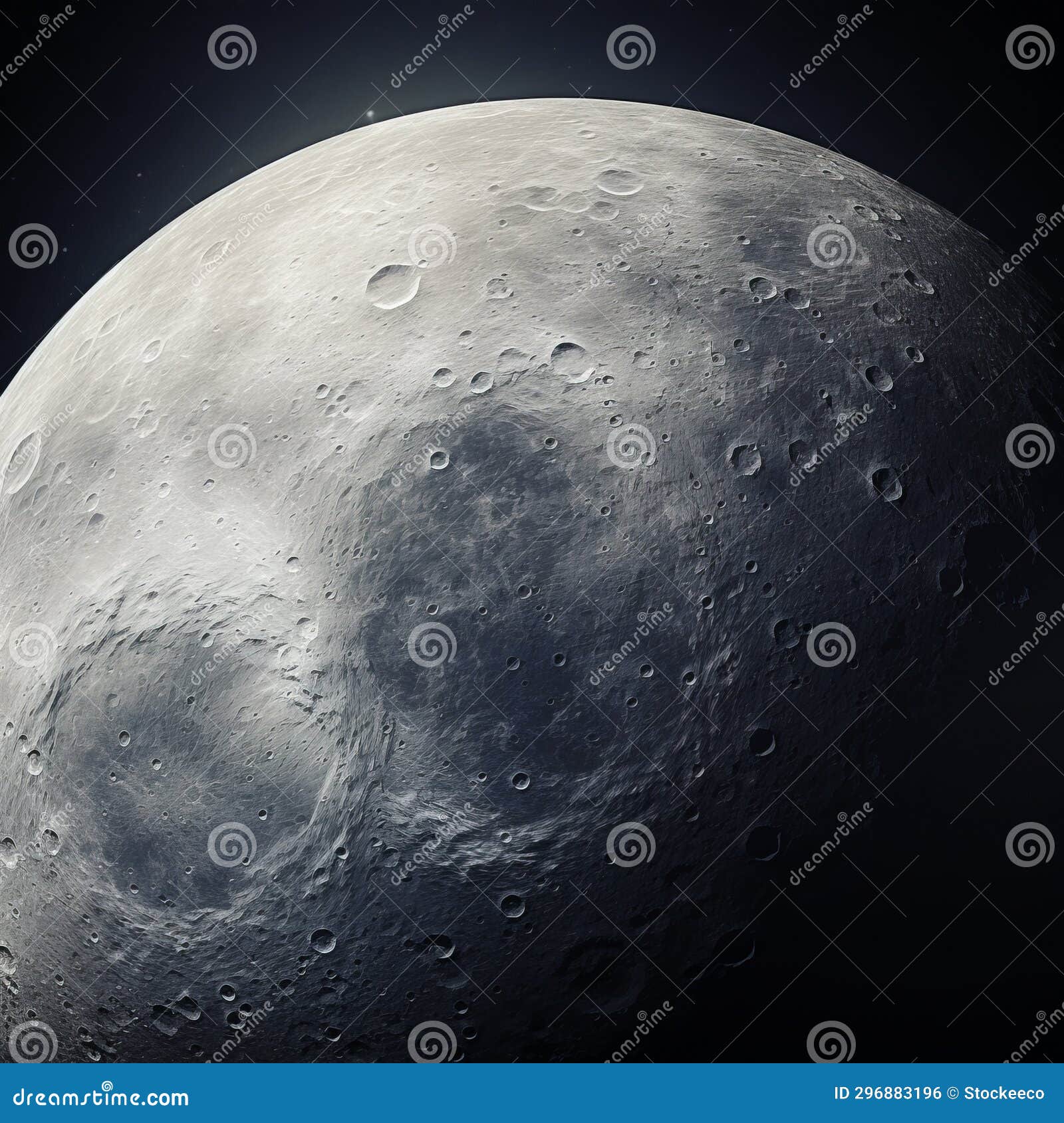 realistic hyper-detailed rendering of moon in 32k uhd