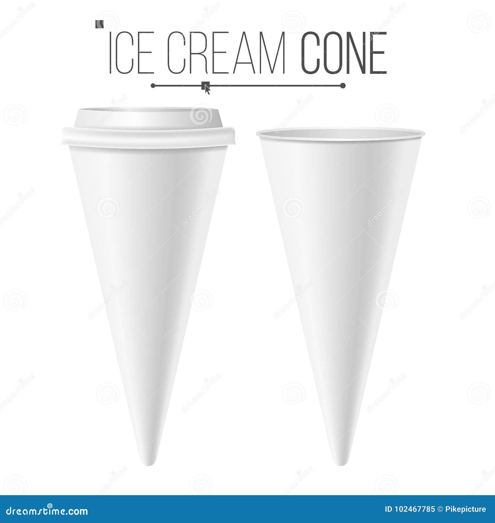 Download Realistic Ice Cream Cone Blank Vector White Empty Blank Ice Cream Cone Package Food Carton Cone Conus Isolated Stock Vector Illustration Of Cream Empty 102467785