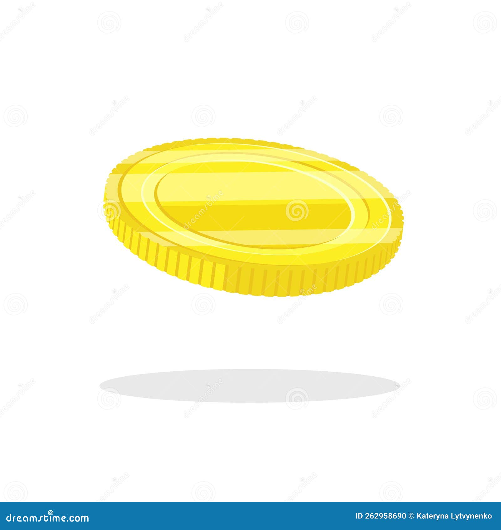 Realistic Image of Gold Coin. Vector Illustration. Rotate Coin ...