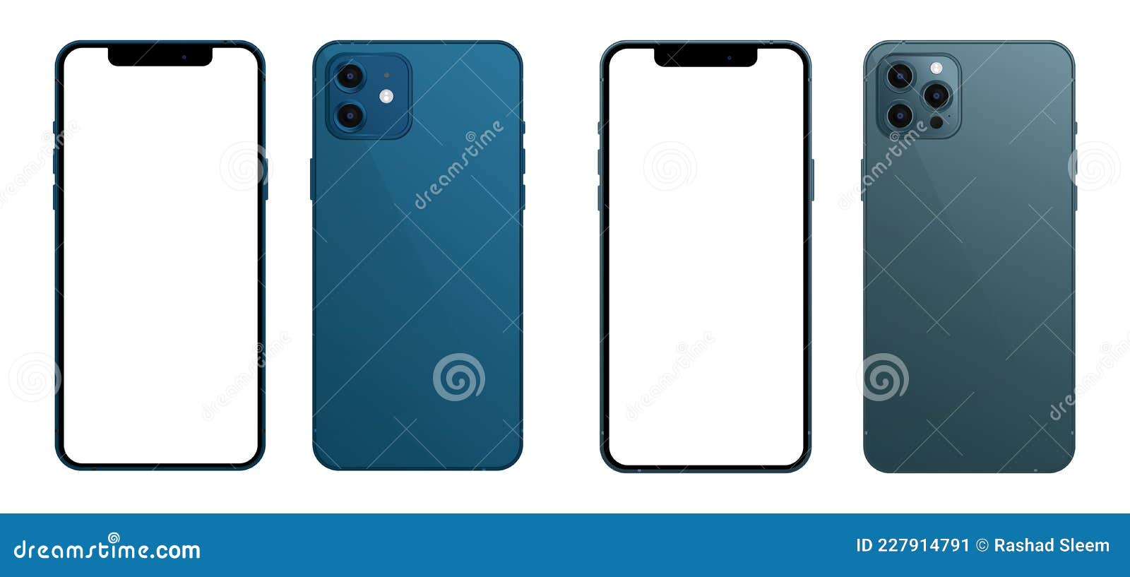 Realistic Iphone 12 Pro or 13 Pro Mockup, Smartphone Mockup White