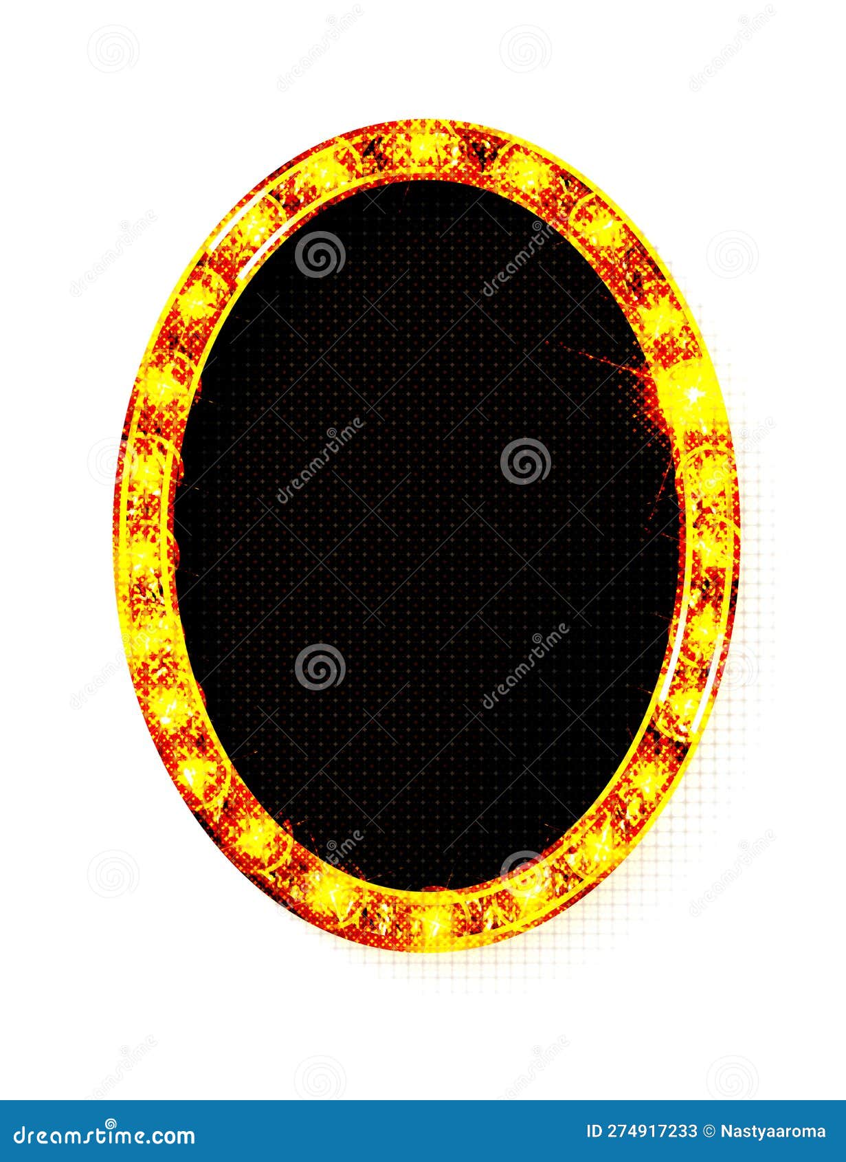 realistic  rel lightbox marquee oval frame