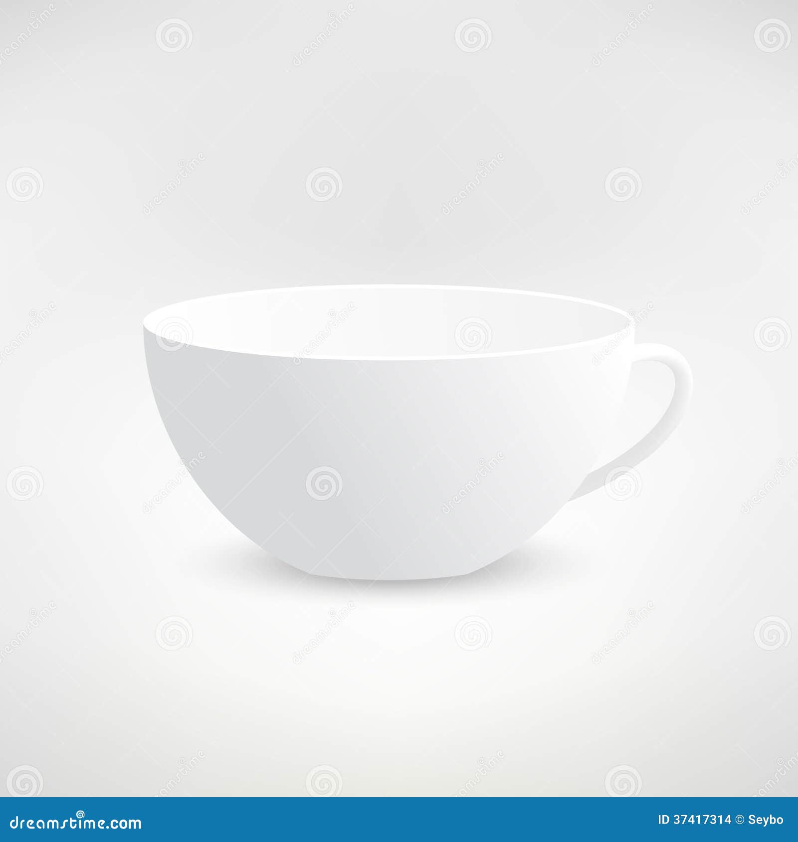 Realistic Isolated White Tea Cup. Vector Stock Vector Illustration of