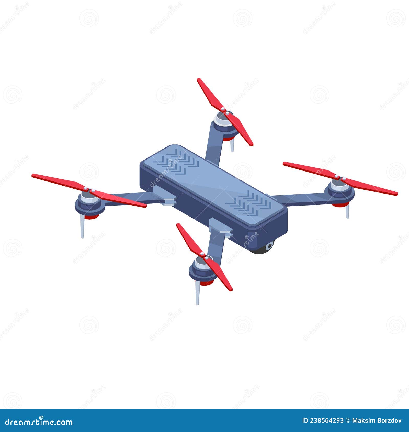 Realistic Isometric Illustration Landing Drone Modern Isometric