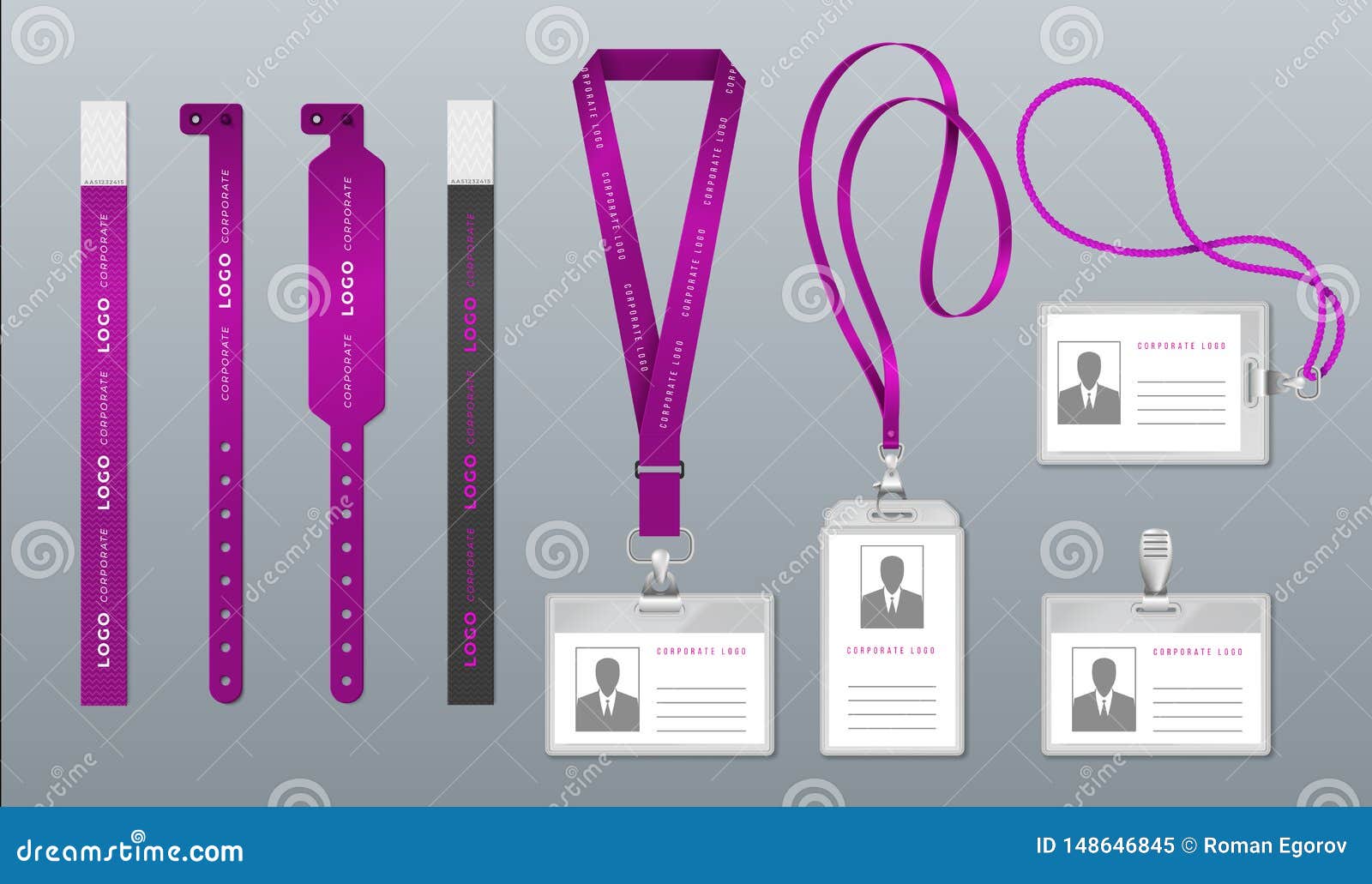 Download Realistic Lanyard Badge Identity Card Mockup Event And Festival Ribbon Access Pass Accreditation Id Vector Card Stock Vector Illustration Of Festival Mockup 148646845